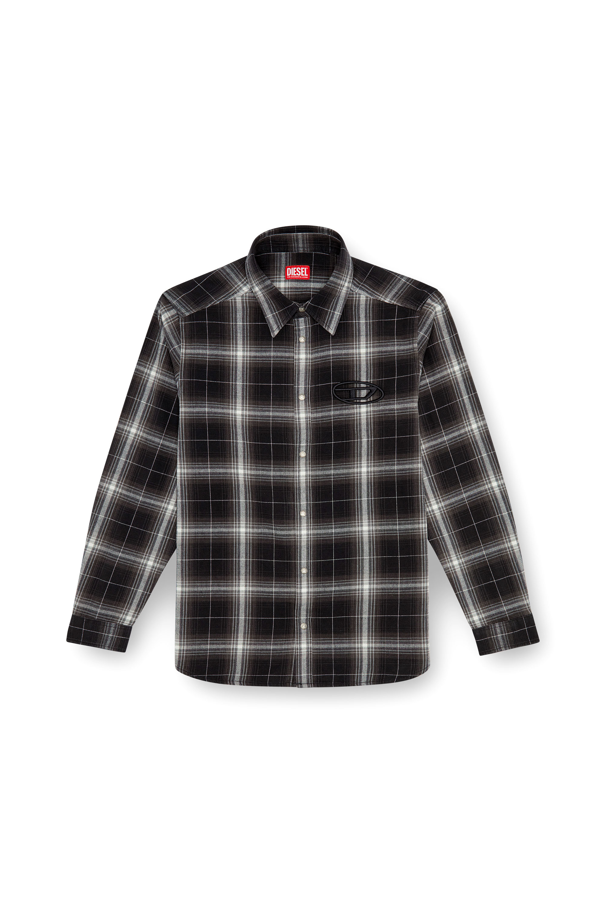 Diesel - S-SIMPLY-A, Man Check flannel shirt in Black - Image 5