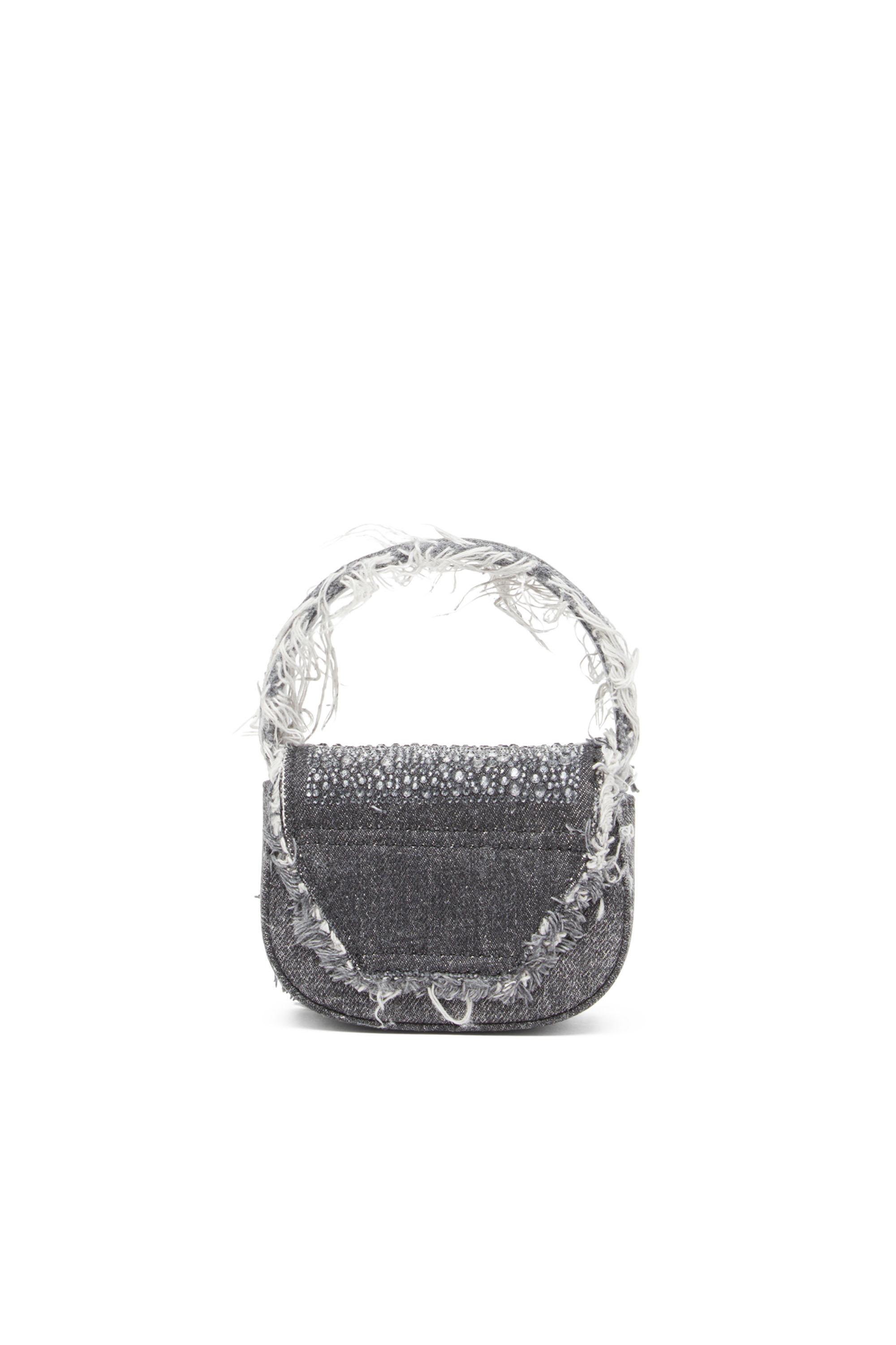 Diesel - 1DR XS, Woman 1DR XS-Iconic mini bag in denim and crystals in Black - Image 2
