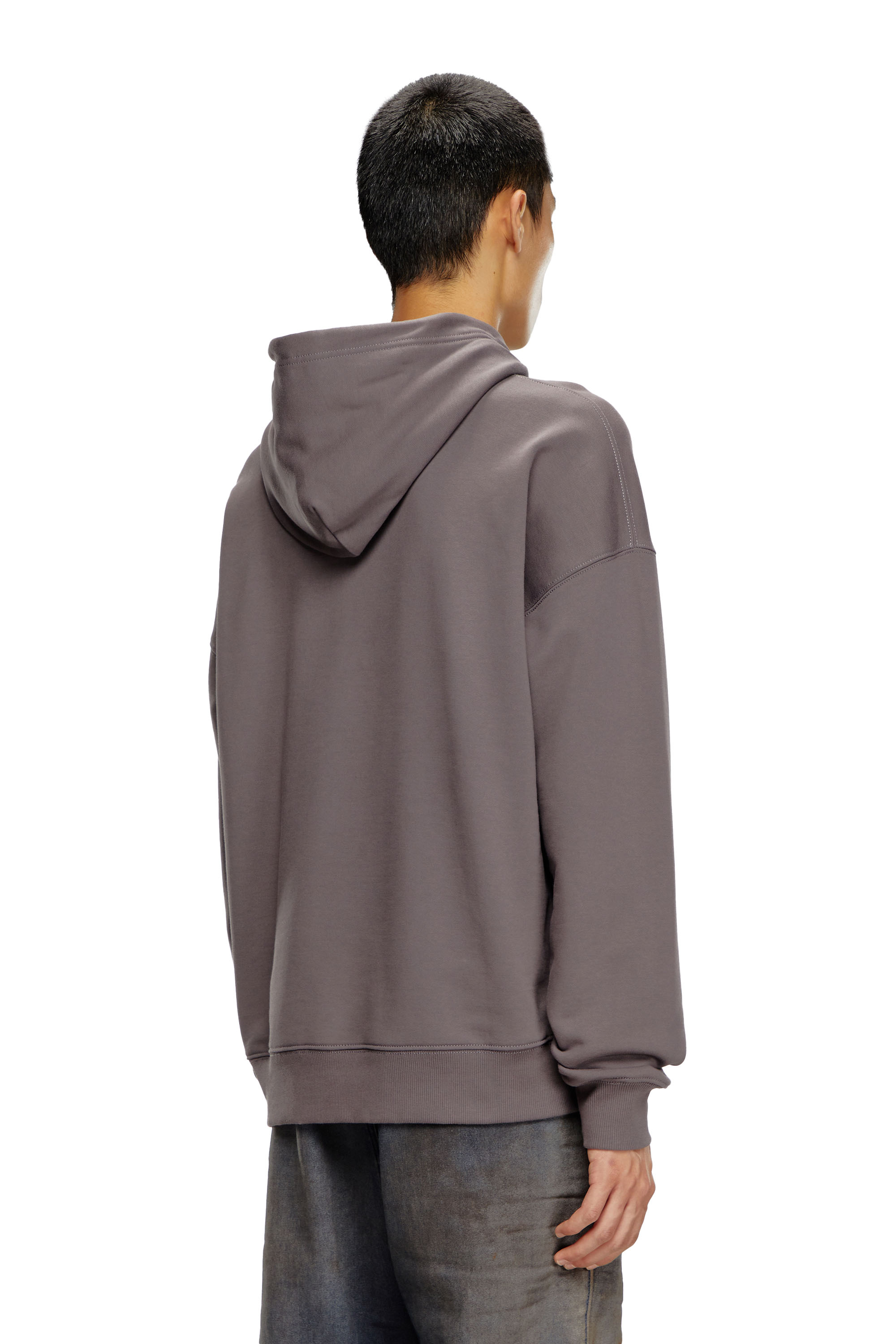 Diesel - S-ROB-HOOD-DOVAL-PJ, Man Hoodie with oval D patch in Grey - Image 3