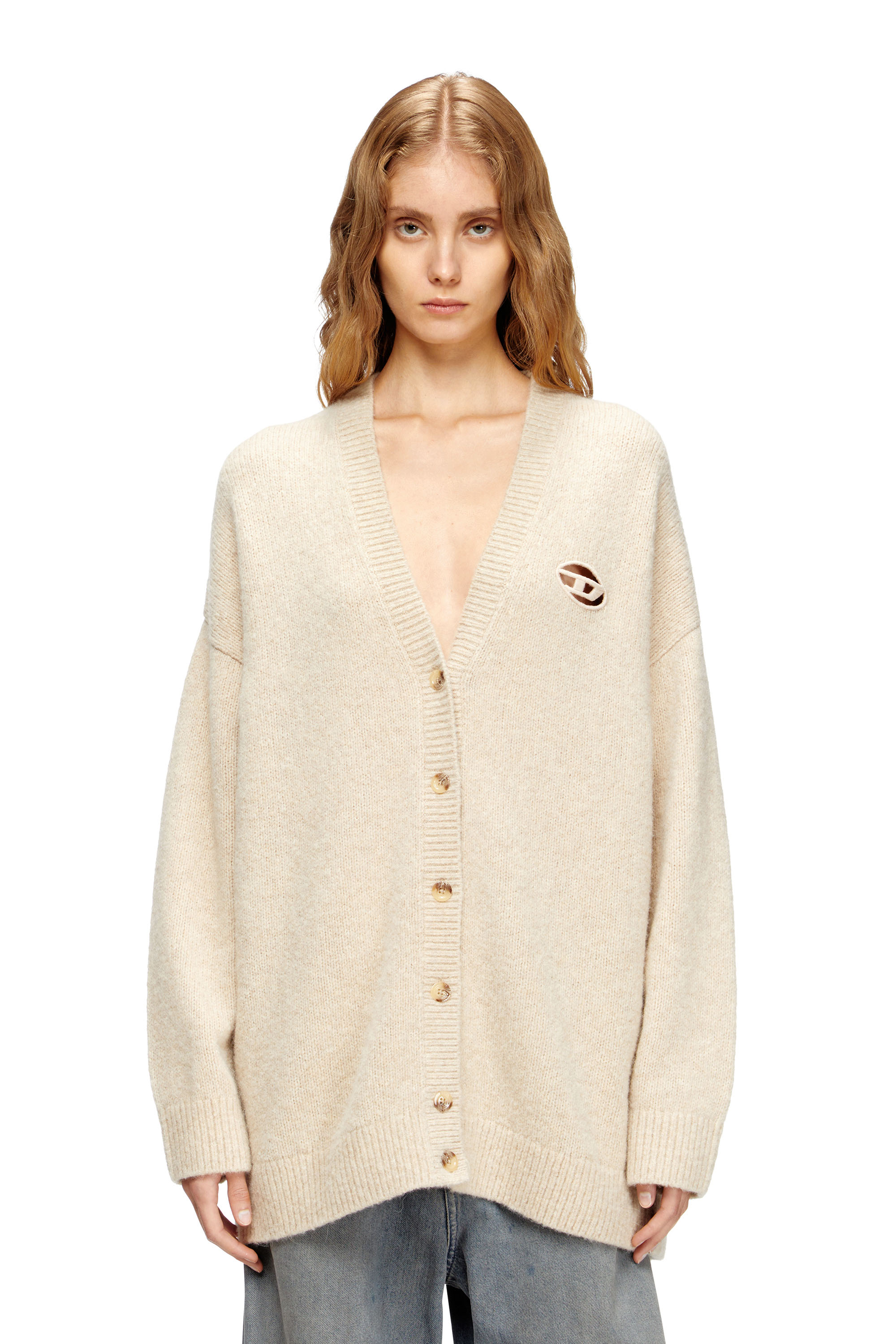 Diesel - M-AREELA, Cardigan in wool and alpaca blend Donna in Beige - 1
