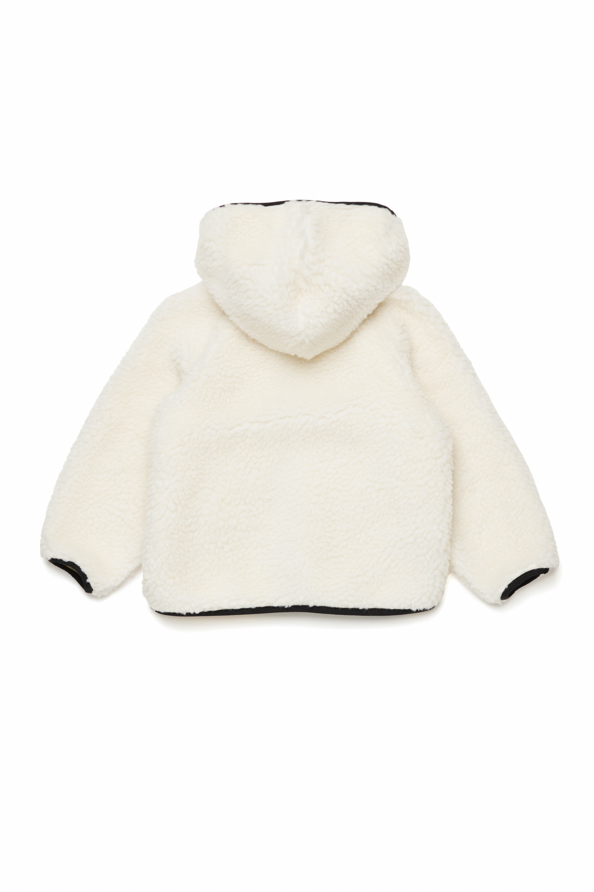 Diesel - JPOLAB, Mixte Veste en tissu teddy à capuche avec empiècement Oval D in Blanc - Image 2