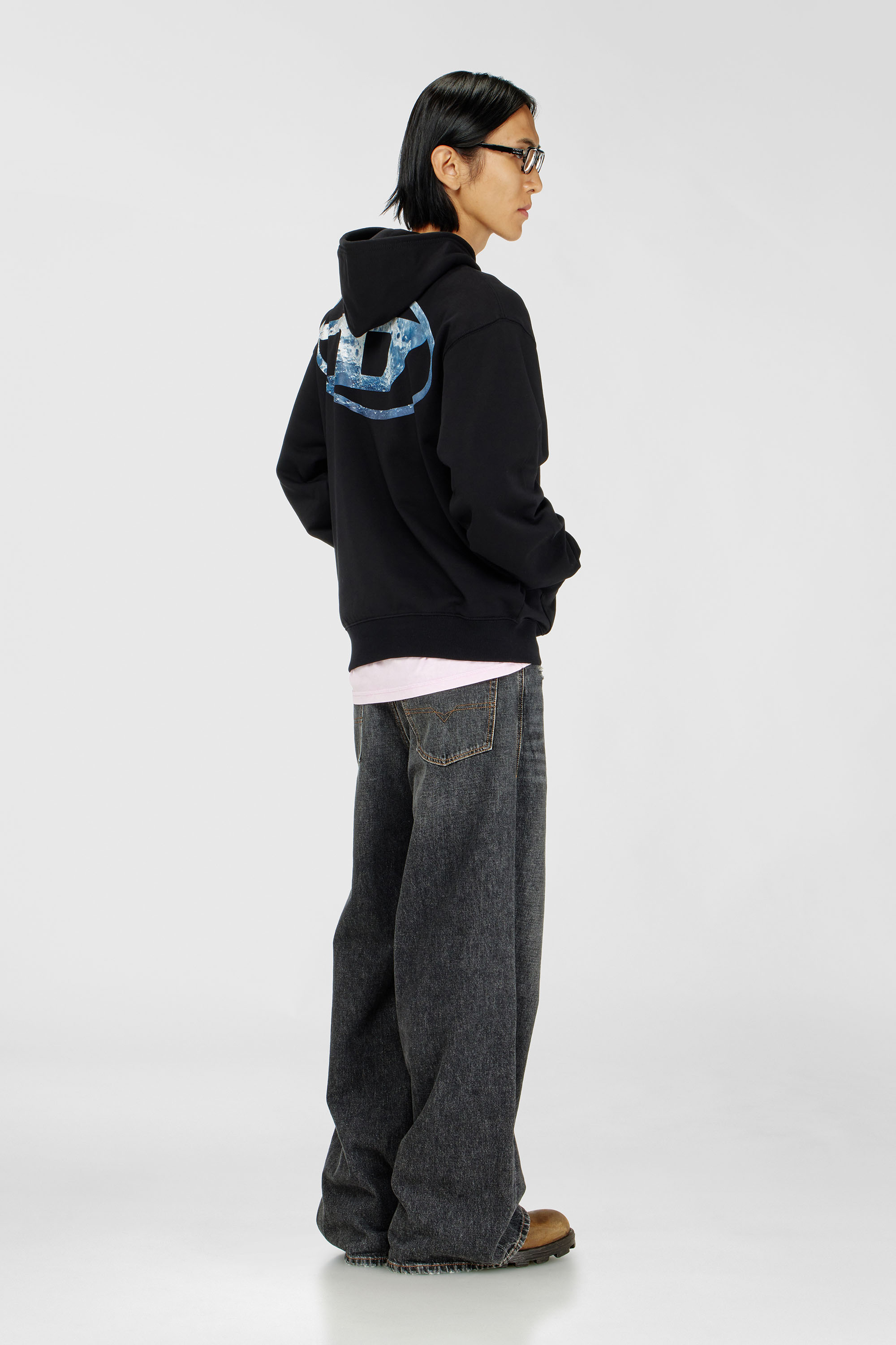 Diesel - S-LUK-H-MOON-T92, Herren Hoodie mit Oval D Logo in Schwarz - 1