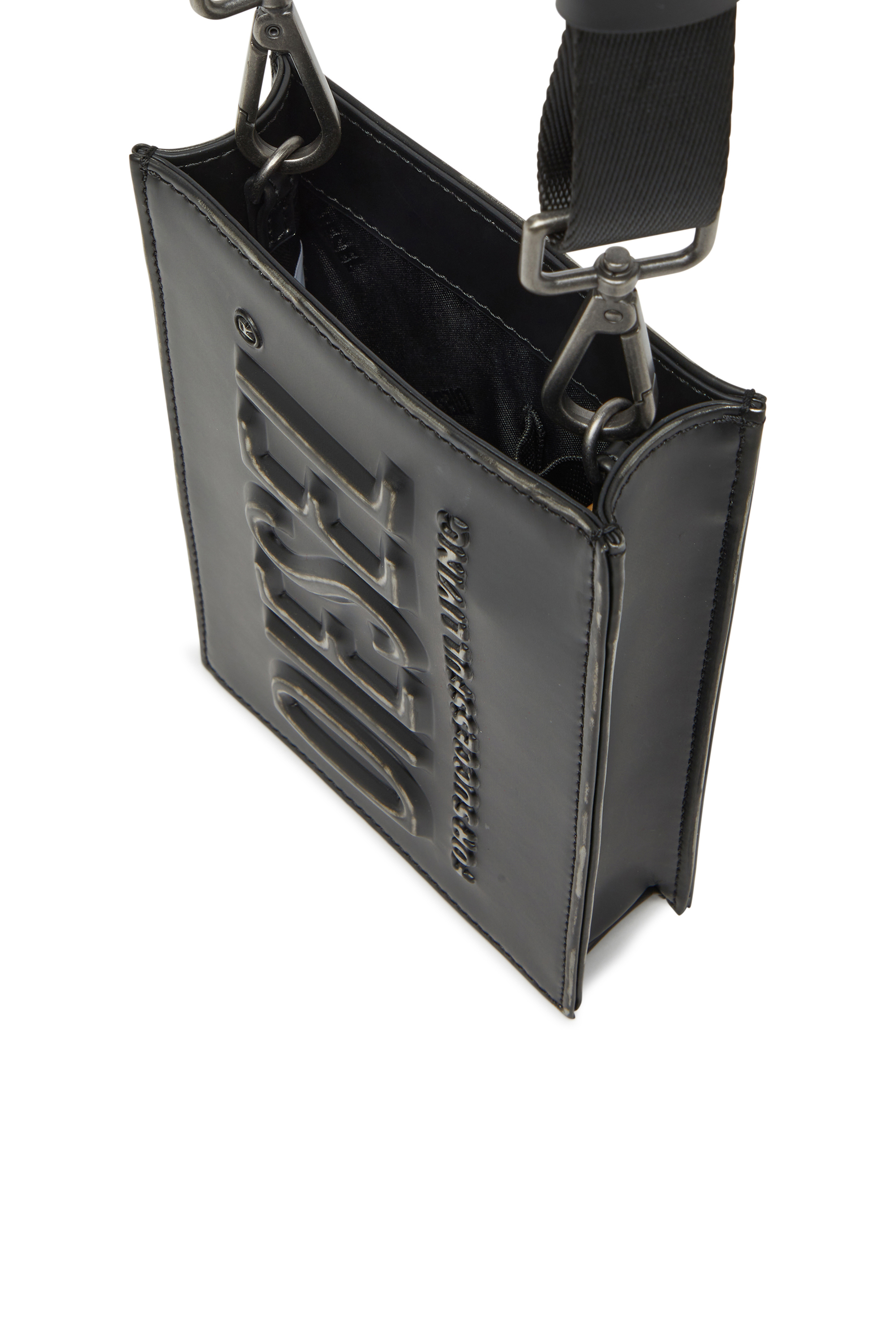Diesel - DSL 3D MINI CROSSBODY X, Unisex Dsl 3D - Tasche mit geprägtem Logo in Schwarz - 3