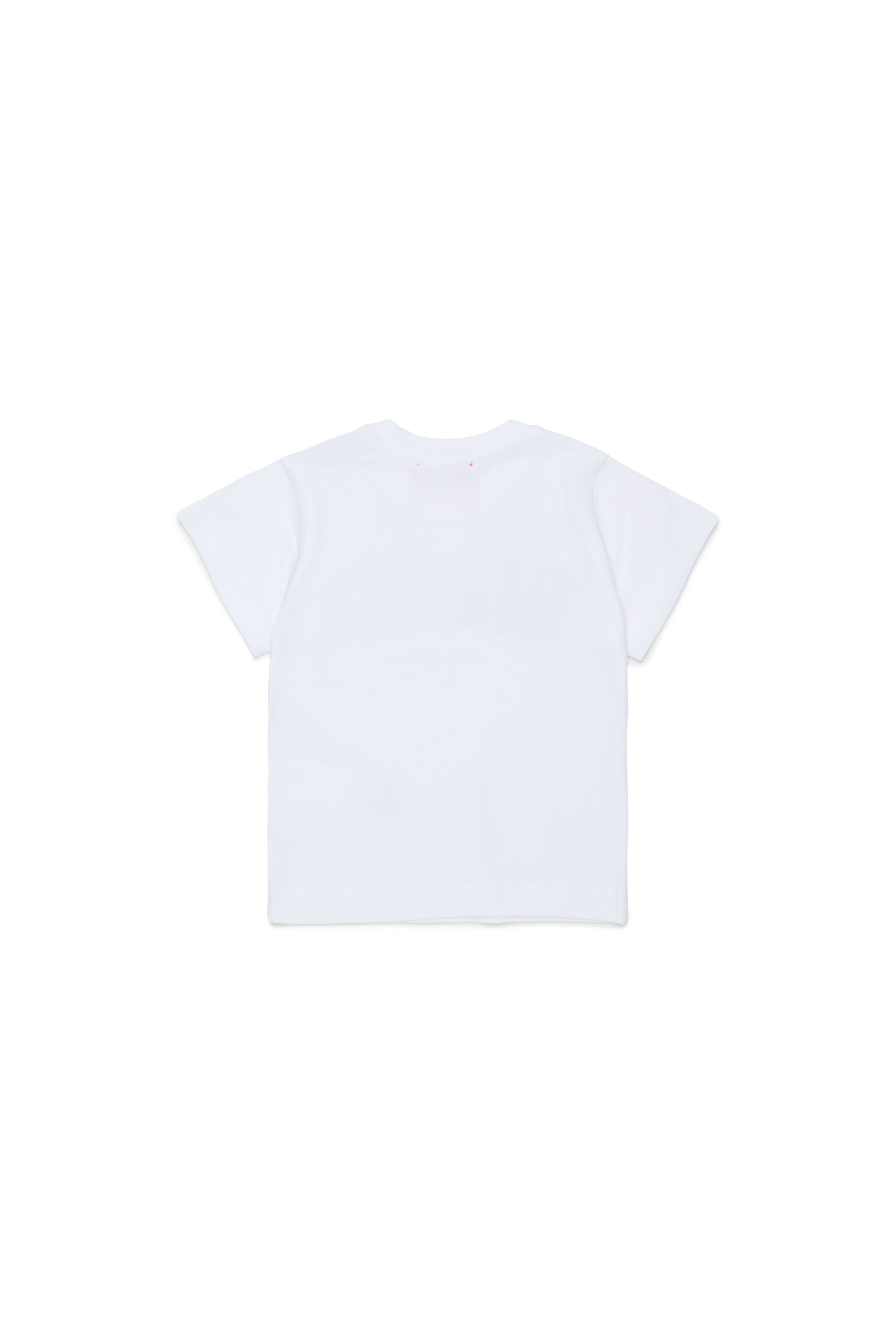 Diesel - TEANSB, T-shirt en coton avec logo effet effiloch&eacute; Homme in Blanc - 2