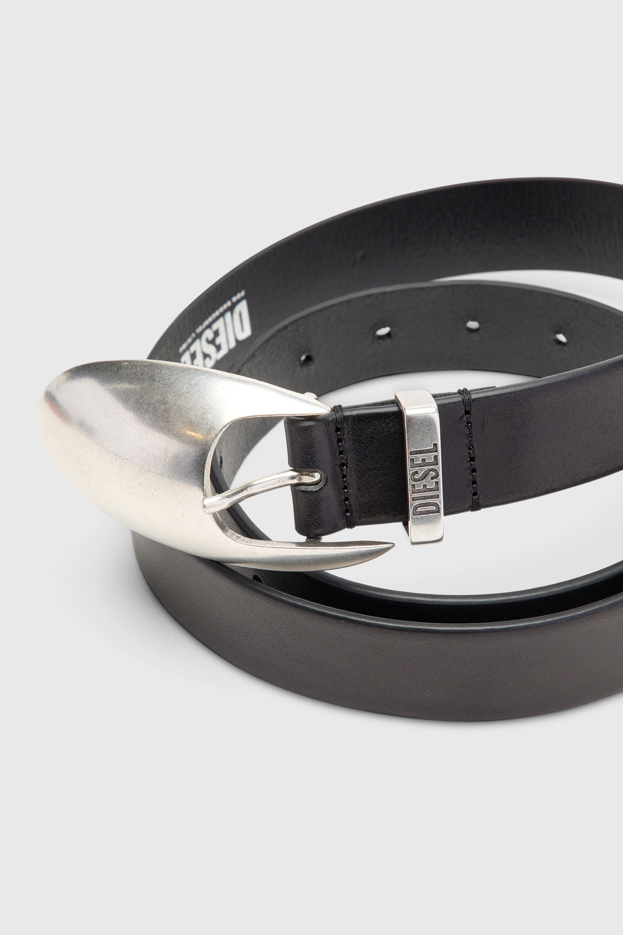Diesel - B-ROP 30, Ceinture en cuir de 3 cm avec boucle sculpturale Homme in Noir - 2
