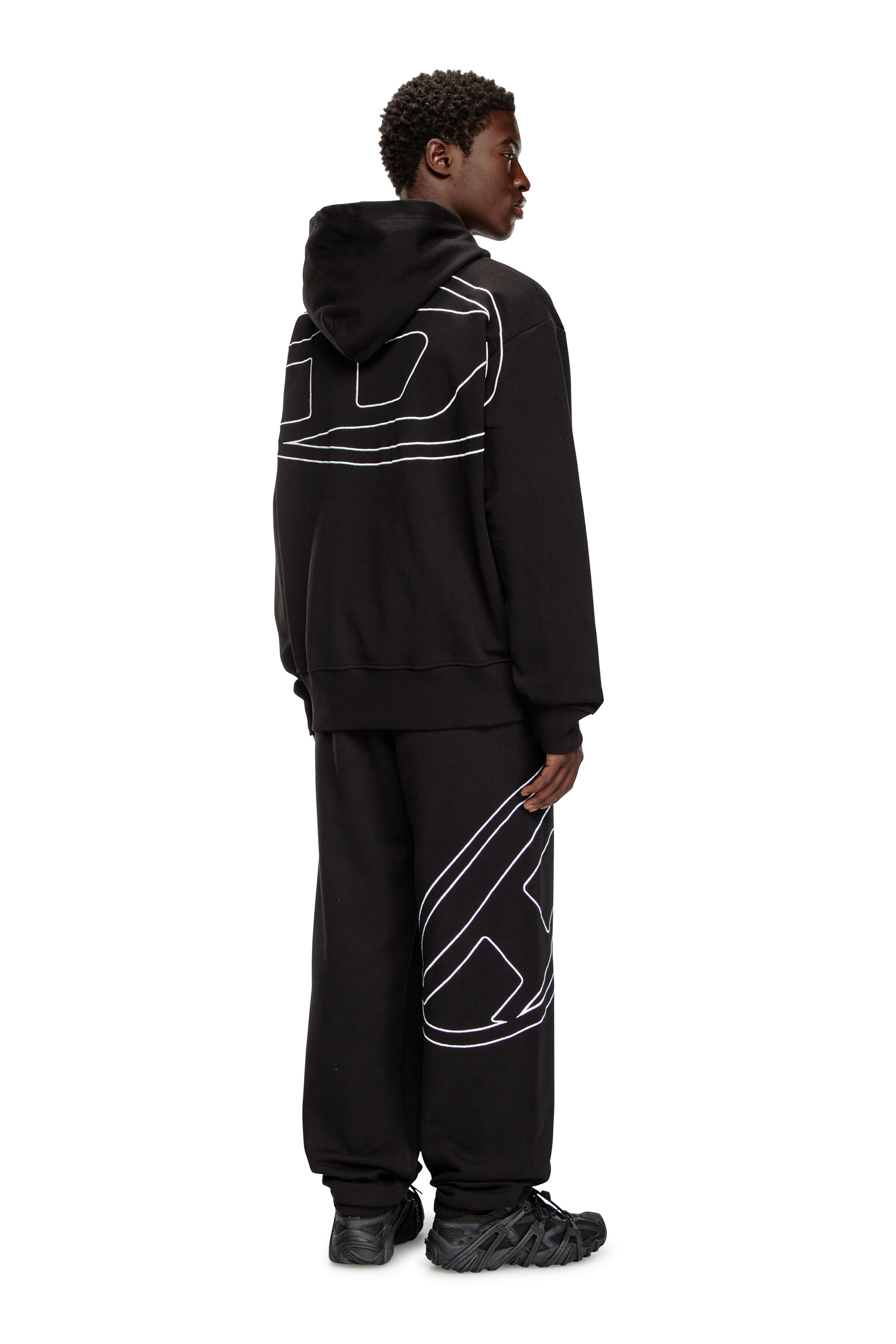 Diesel - S-MACS-HOOD-MEGOVAL-D, Hoodie con ricamo logo Uomo in Nero - 1