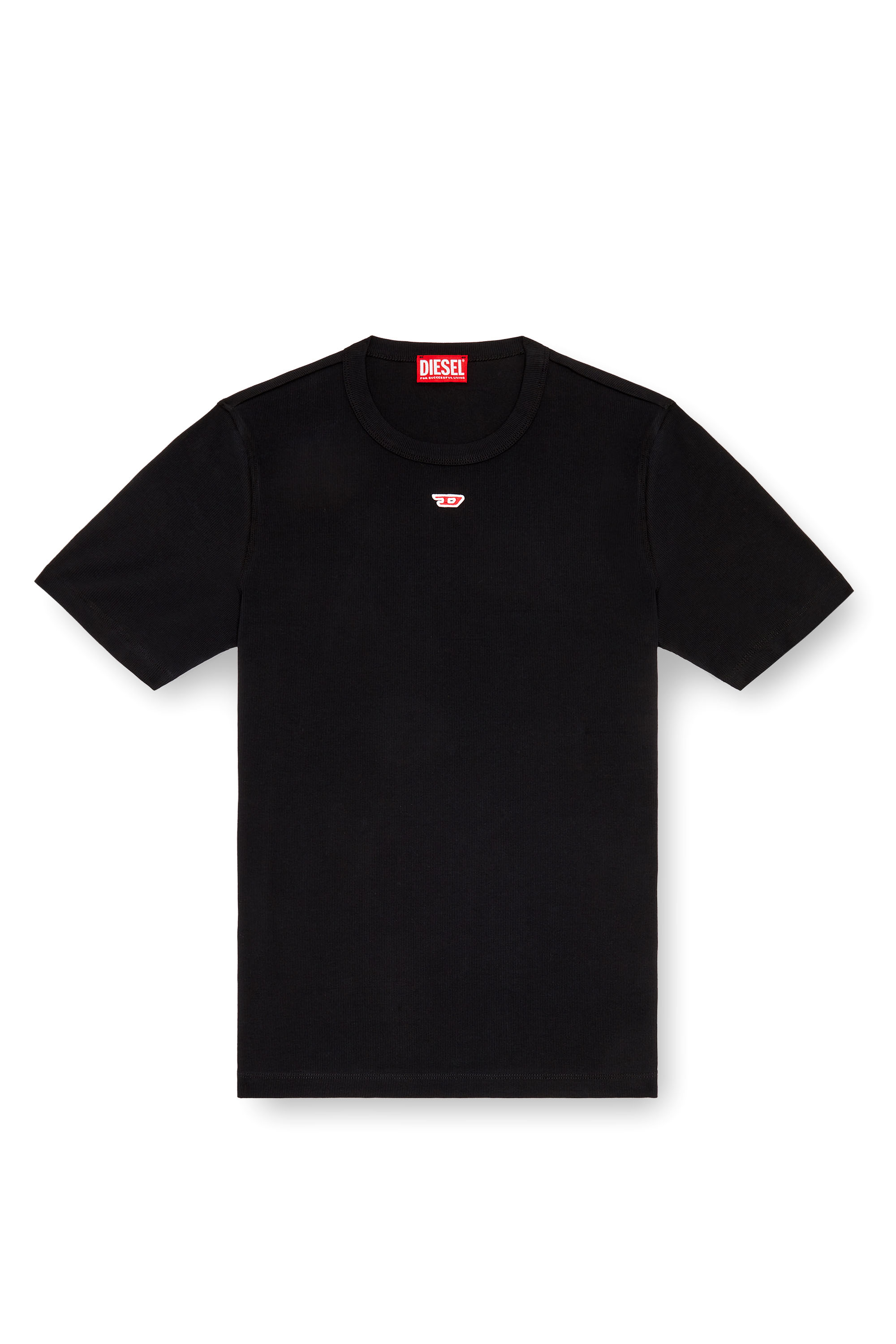 Diesel - D-RIBBER-N, T-shirt avec empiècement D Homme in Noir - 3