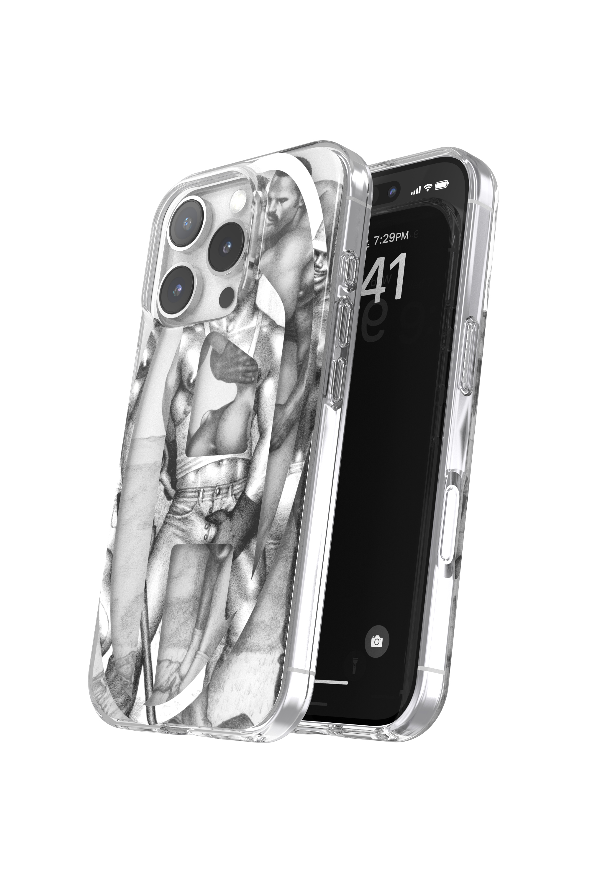 Diesel - 60388 DIESEL TOM OF FINLAND AOP CASE, Unisex's ToFF Case iPhone 16 Pro in Grey - 3