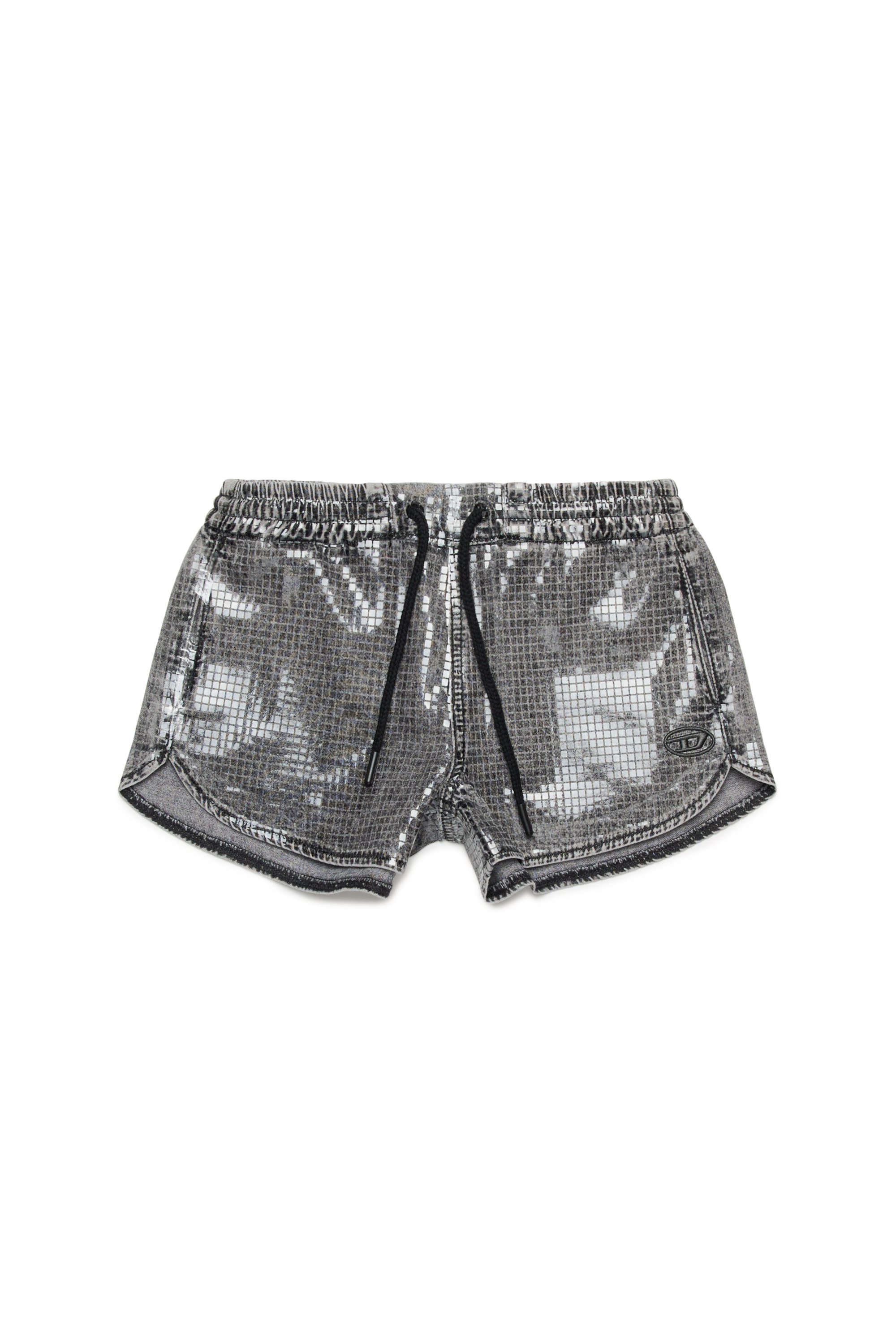 Diesel - PSUNNY, Short de survêtement en denim orné de sequins Femme in Noir - 1