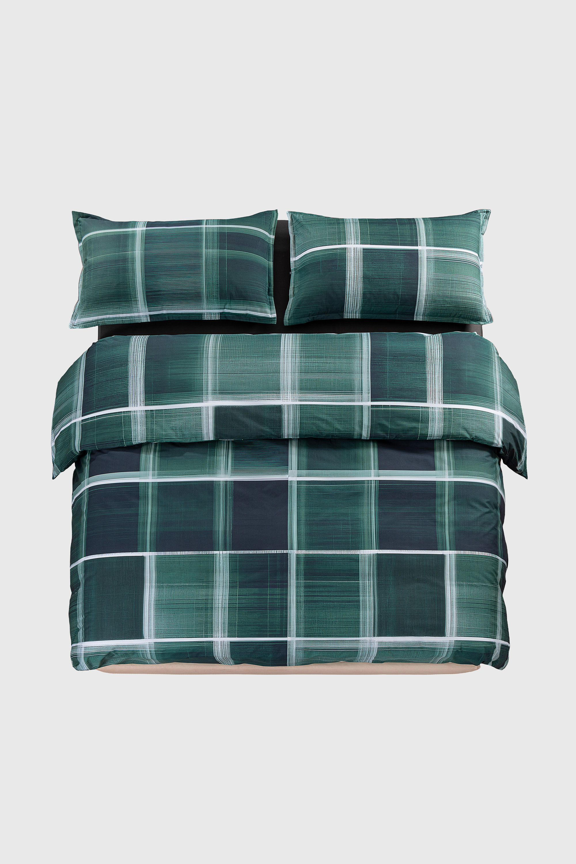 Diesel - 1016332  PSYCHEDELIC CHECKS BLUE  DUVET, Parure copripiumino in percalle per letto queen size Unisex in Verde - 1