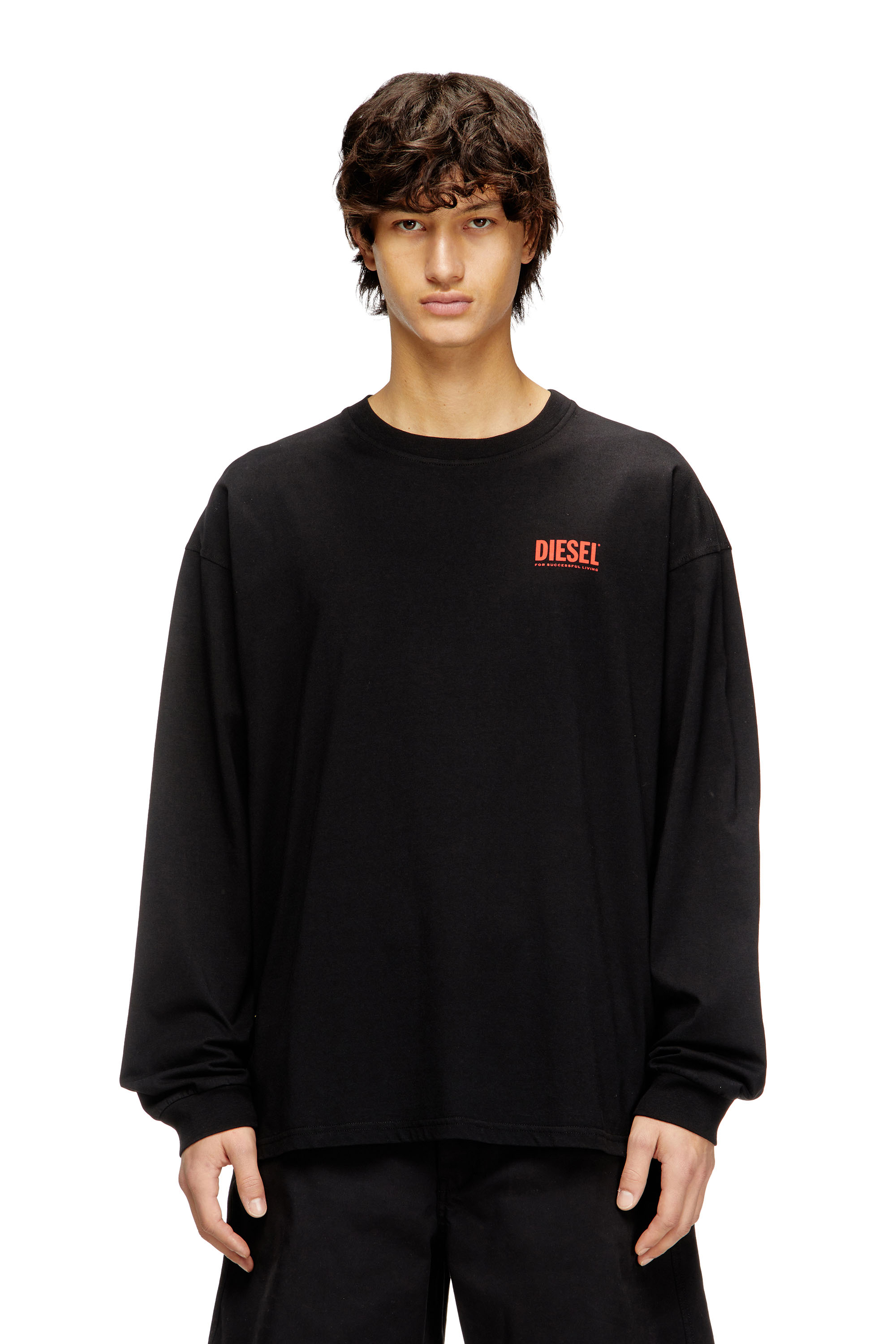 Diesel - T-BOXT-LS-BISK, T-shirt a maniche lunghe dal taglio rilassato con loghi Diesel Uomo in ToBeDefined - 1
