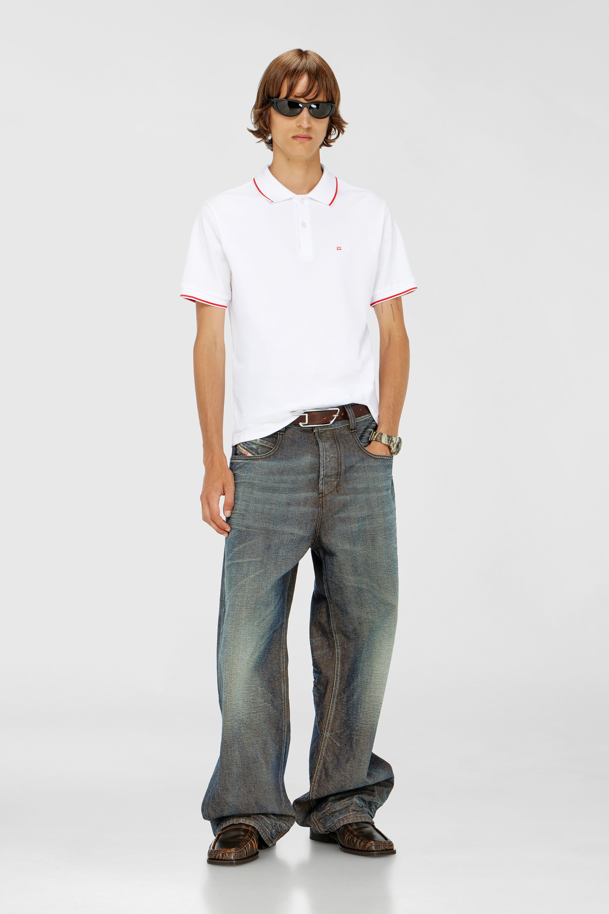 Diesel - T-FERRY-MICRODIV, Polo con micro ricamo Diesel Uomo in Bianco - 2