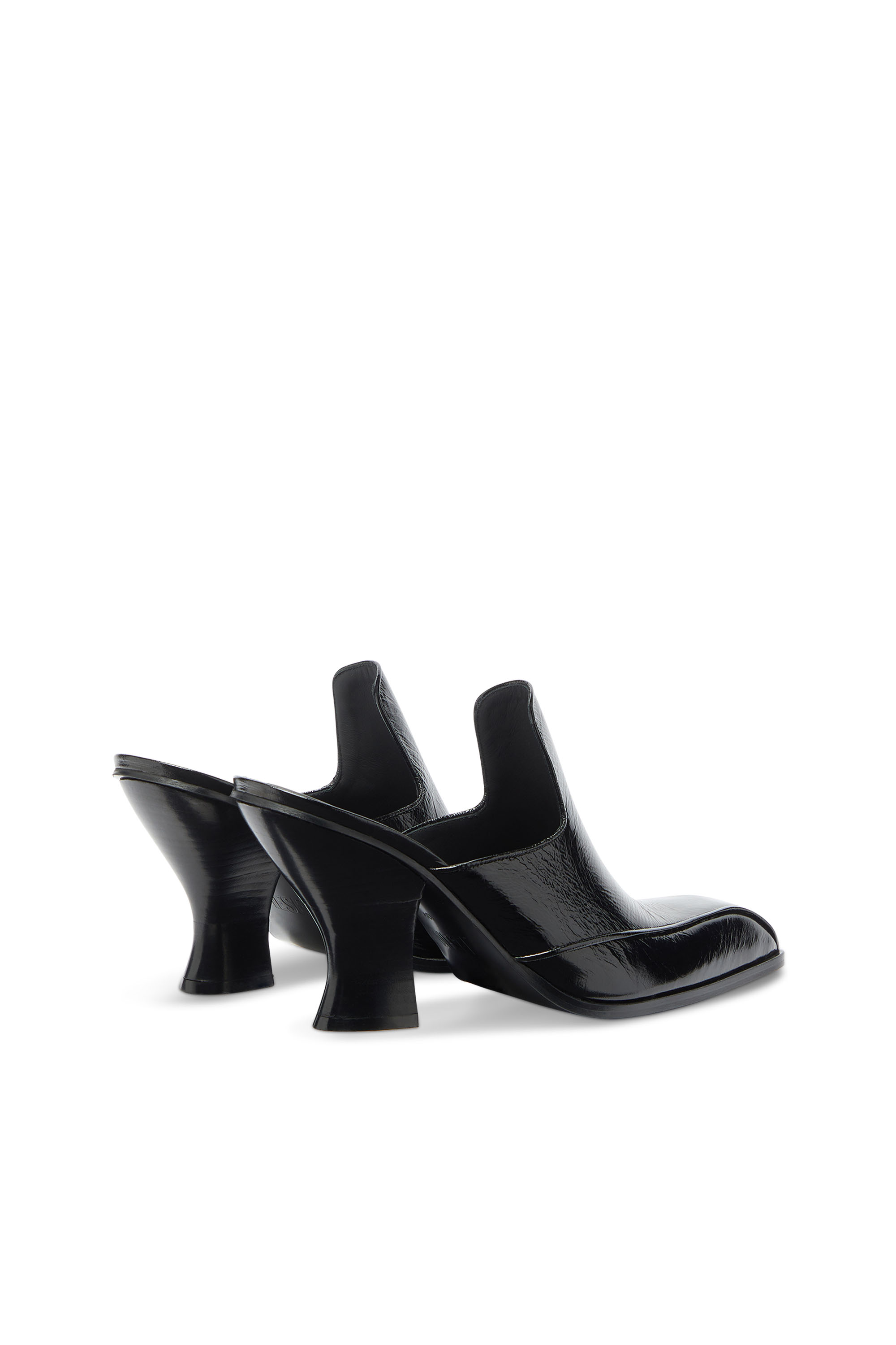 Diesel - D-LUFFY-75-MULE, D-Luffy - Mules stile western in pelle verniciata Donna in Nero - 3