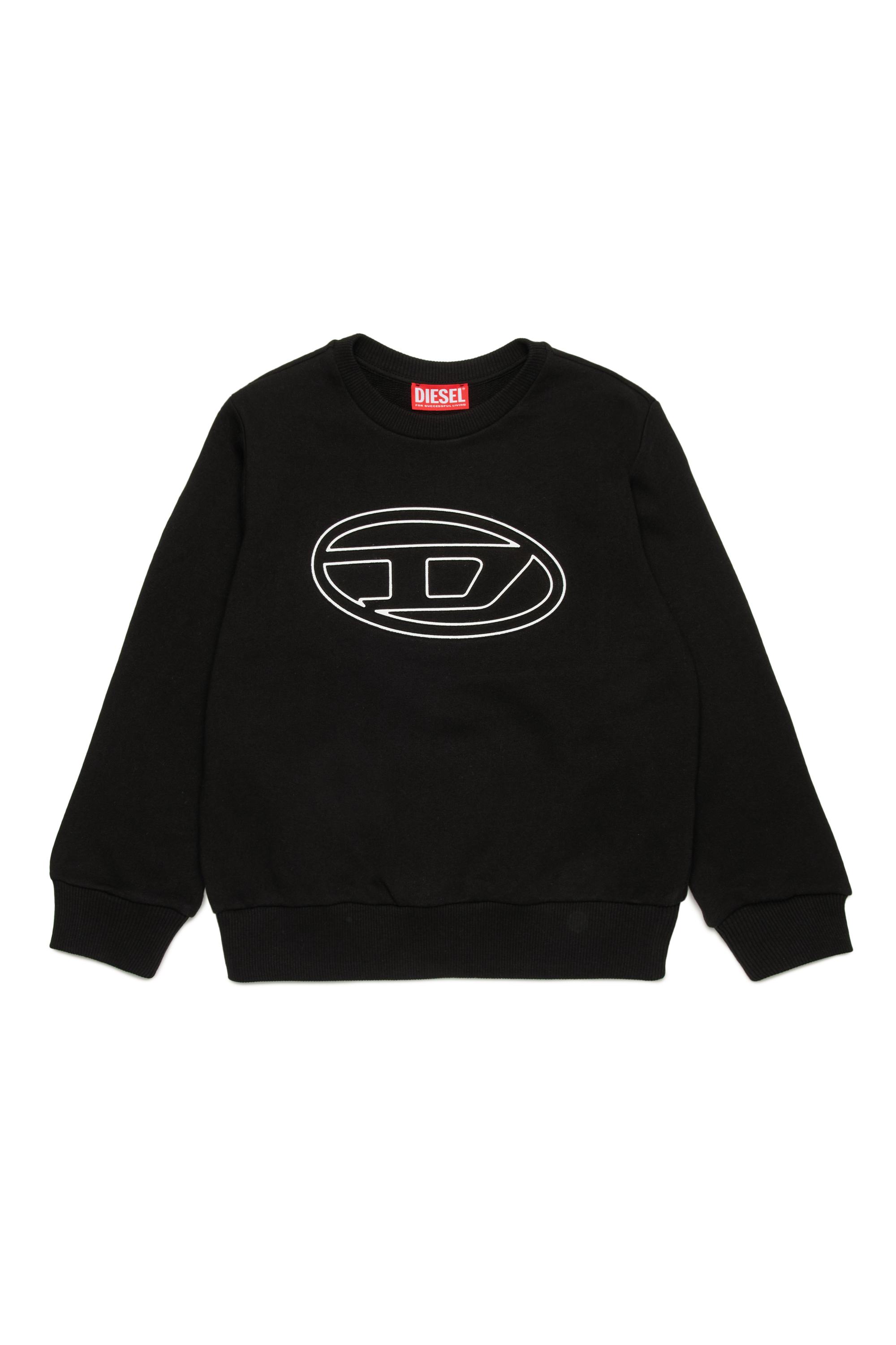 Diesel - SMARTBIGOVAL OVER, Man Sweatshirt with embossed Oval D logo in Black - Image 1