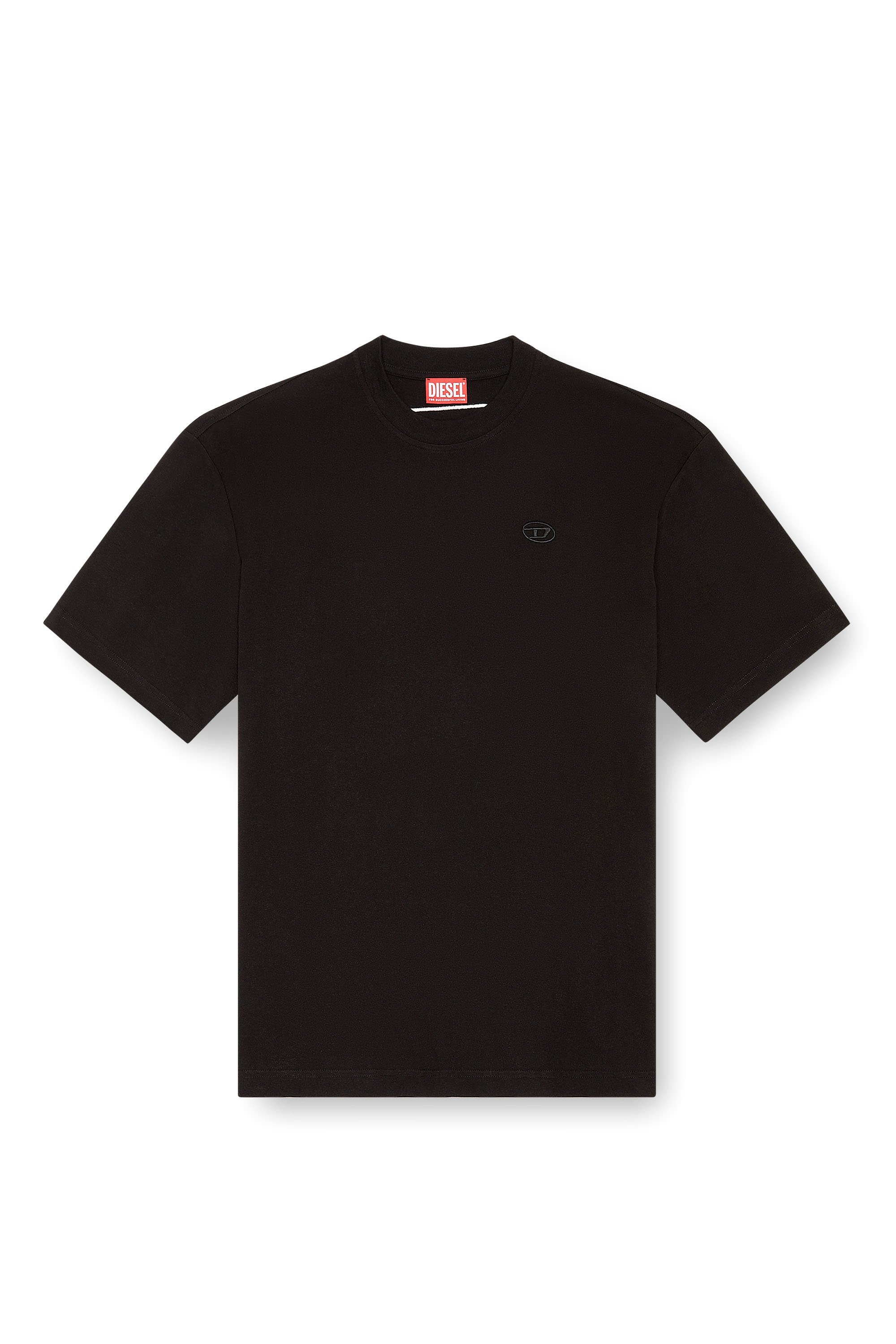 Diesel - T-BOGGY-MEGOVAL-D, Homme T-shirt avec maxi oval D brodé in Noir - Image 4