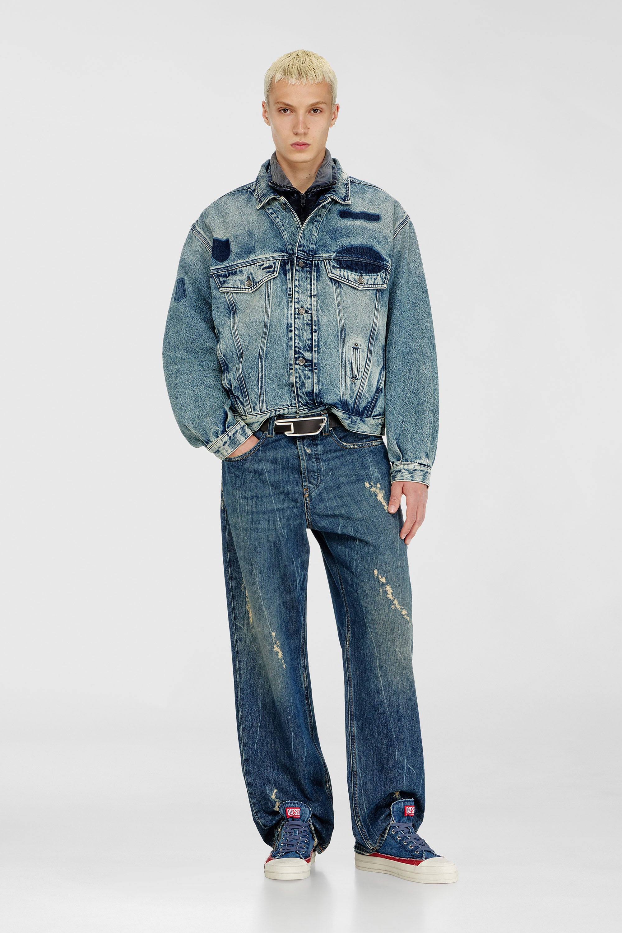 Diesel - Herren Relaxed Jeans 2001 D-Macro 09Q28, Mittelblau - 2