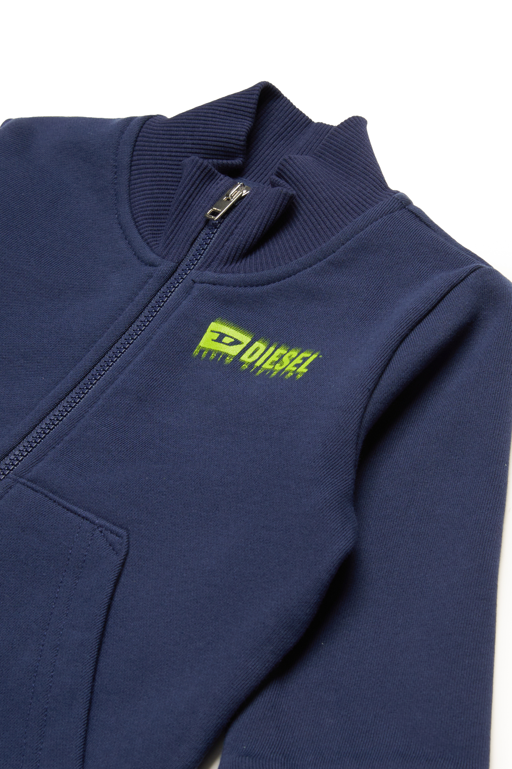 Diesel - SVOUGZIPSYB, Sweat-shirt zippé avec logo dégradé Mixte in Bleu - 3