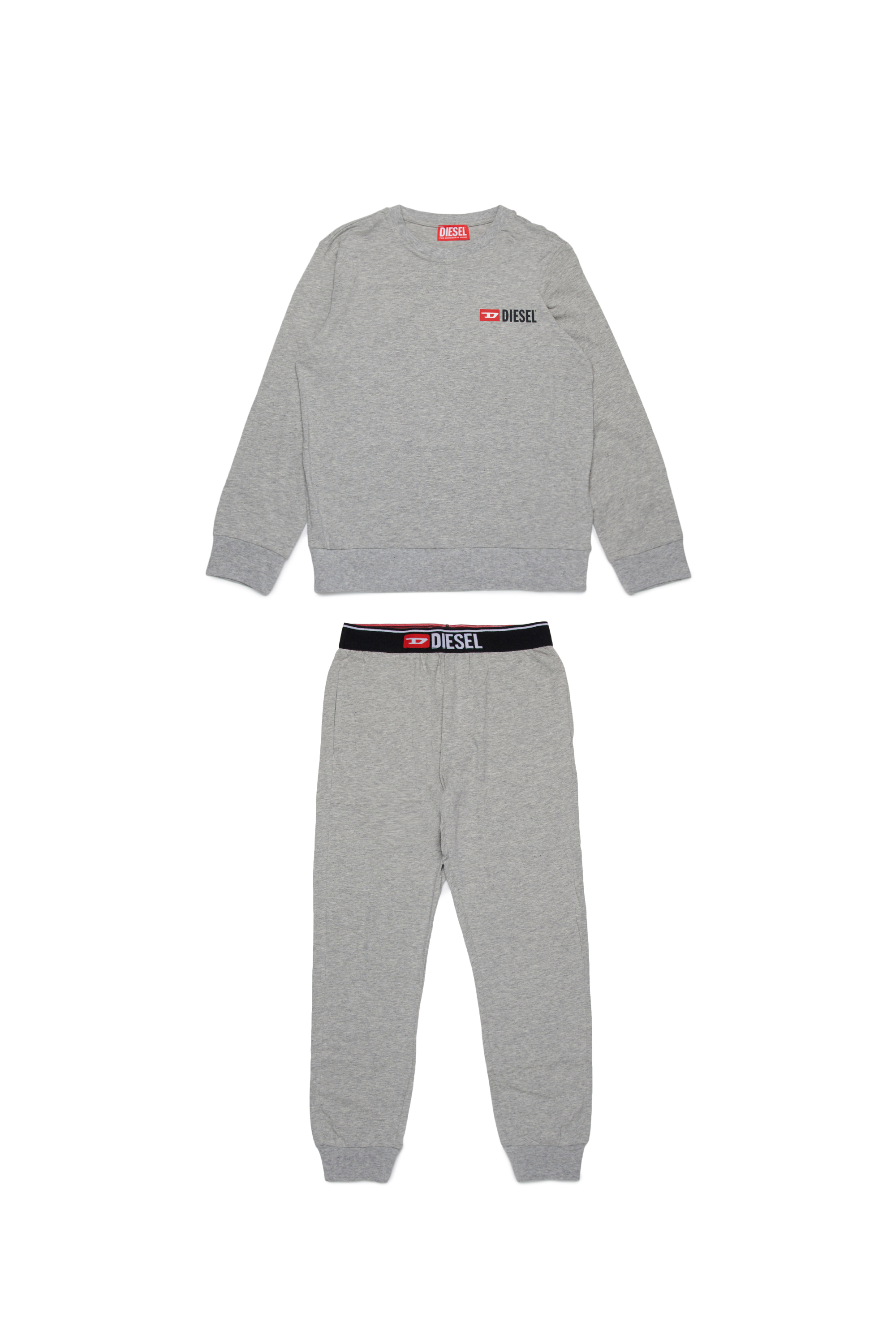 Diesel - UNPELIO, Man Pyjama set with logo in Grey - Image 1