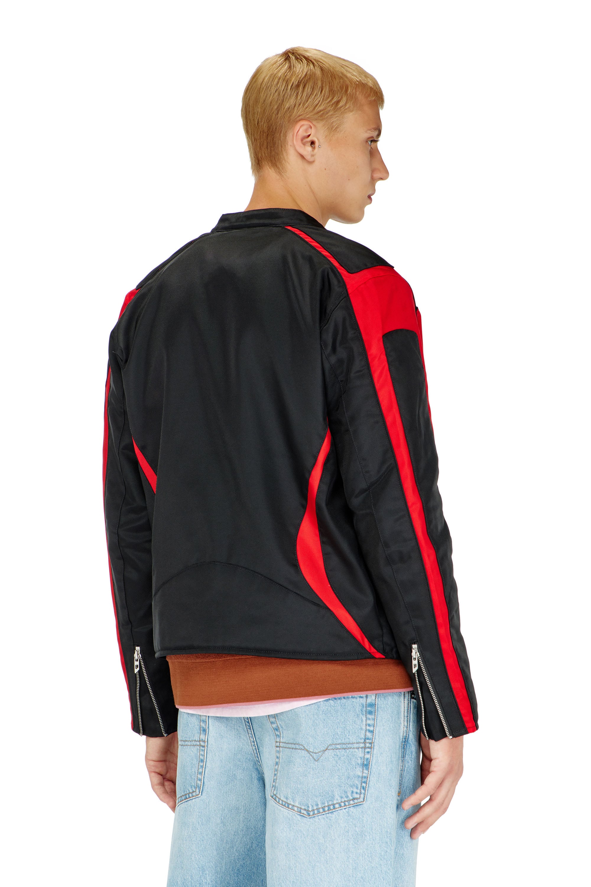 Diesel - J-ADAM-PDAI, Giacca biker color block in canvas Uomo in Multicolor - 4