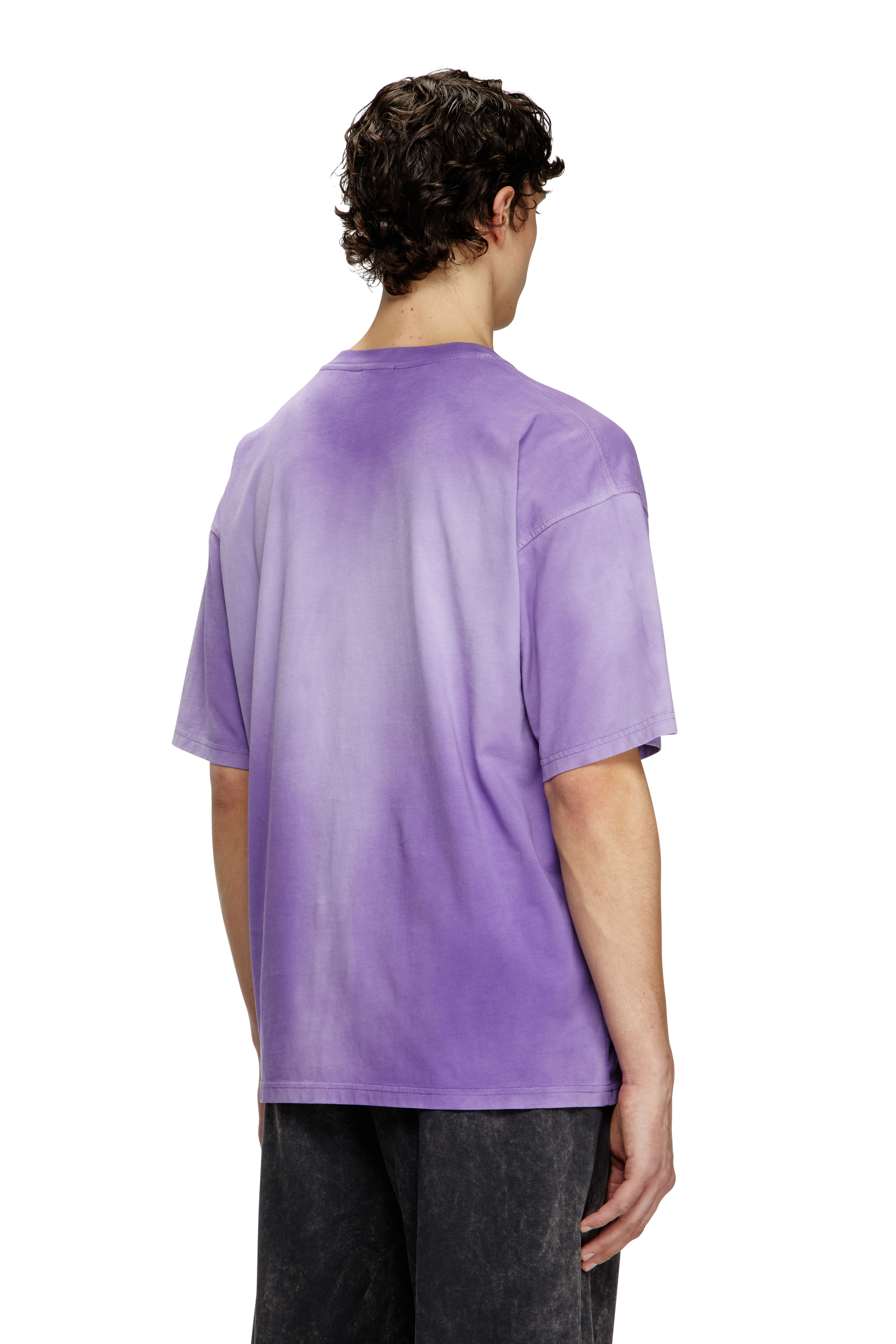 Diesel - T-BOXT-R27, T-shirt délavé avec micro-logo brodé Homme in Violet - 4