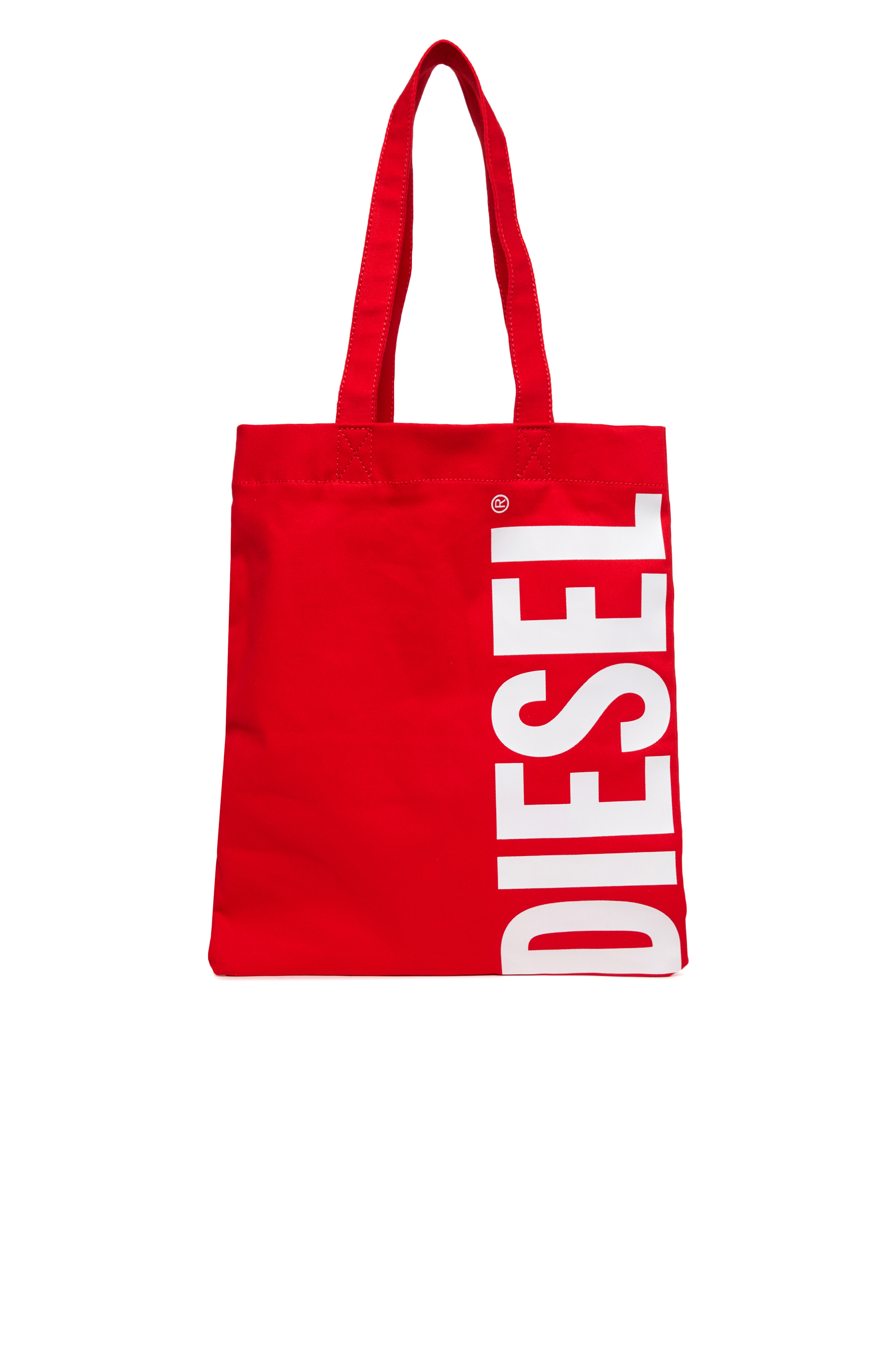 Diesel - WRELD, WRELD-Sac en toile avec imprim&eacute; maxi logo Femme in Rouge - 1