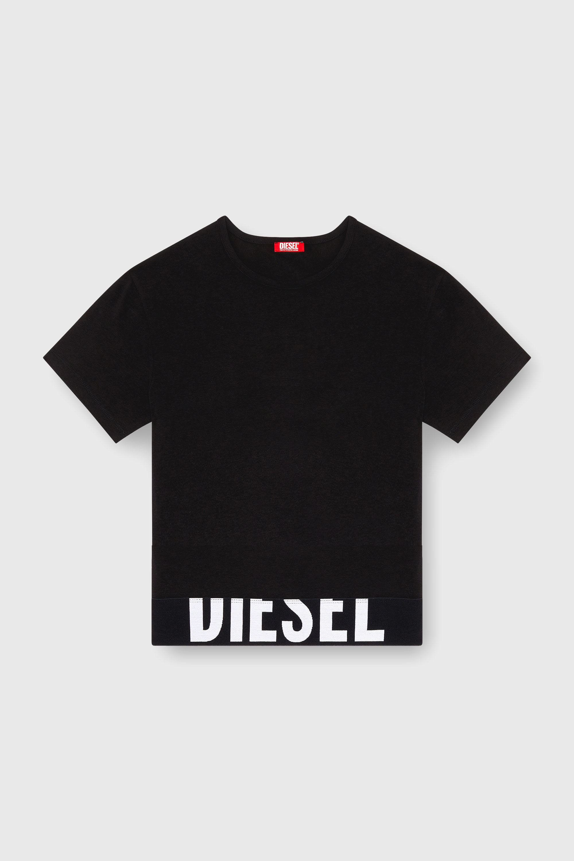 Diesel - UFTEE-SPORT-CROPPED-T-SHIRT, Crop top sportivo con fascia logo Donna in Nero - 2