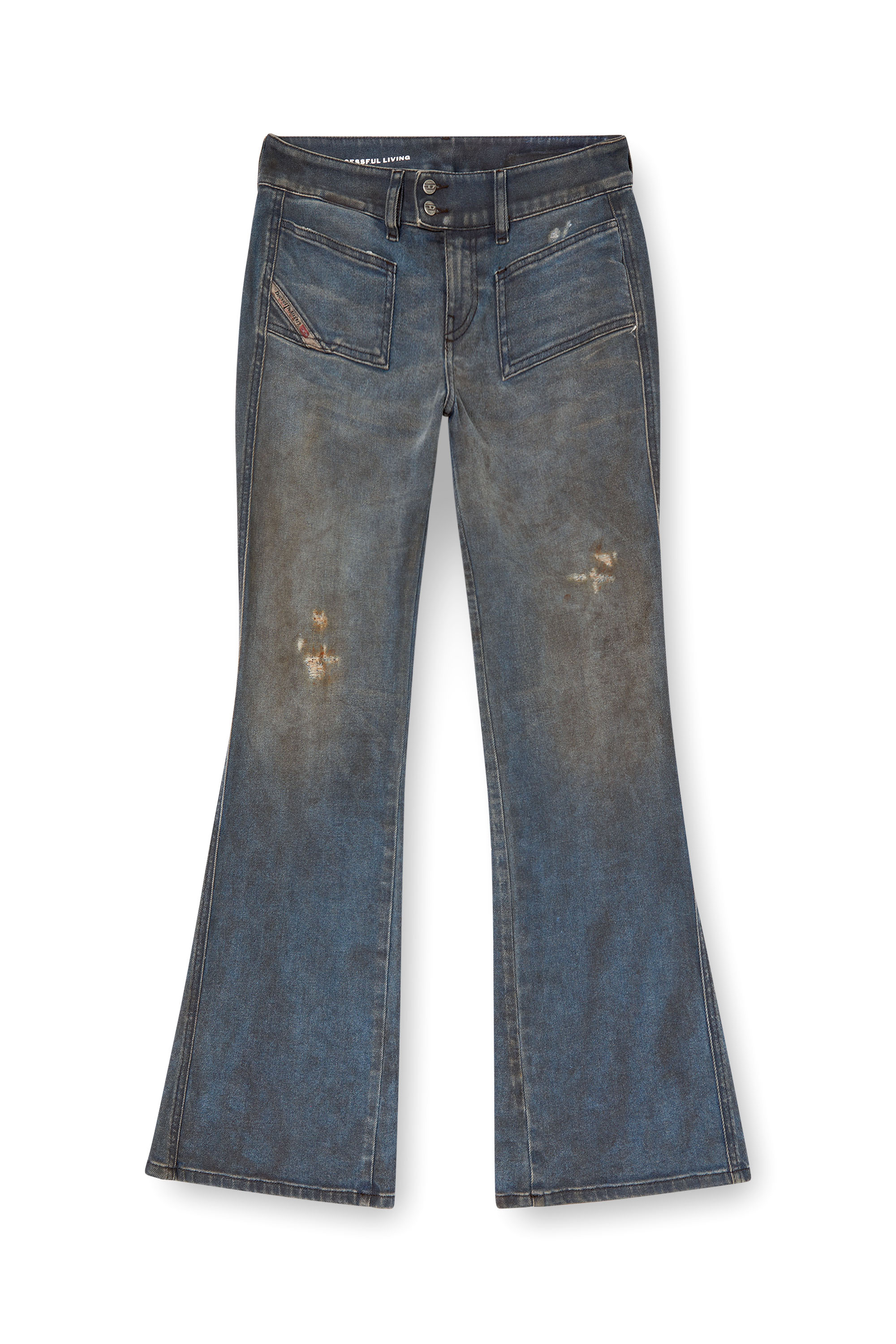 Diesel - Bootcut Jeans D-Hush 09L25 Donna, Blu medio - Image 3