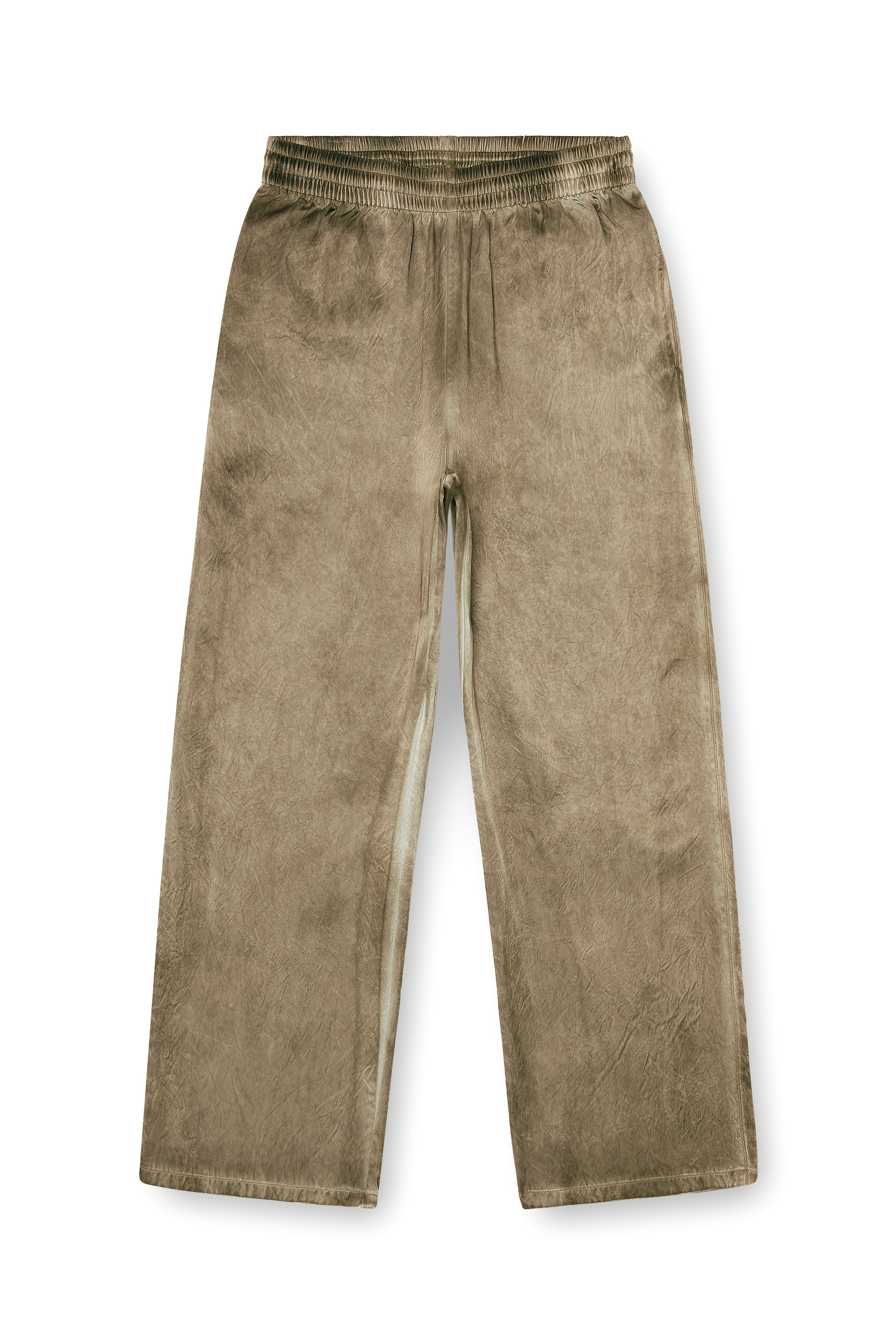 Diesel - P-THECK-AGCT, Herren Hose aus geknittertem Satin in Hellbraun - 2
