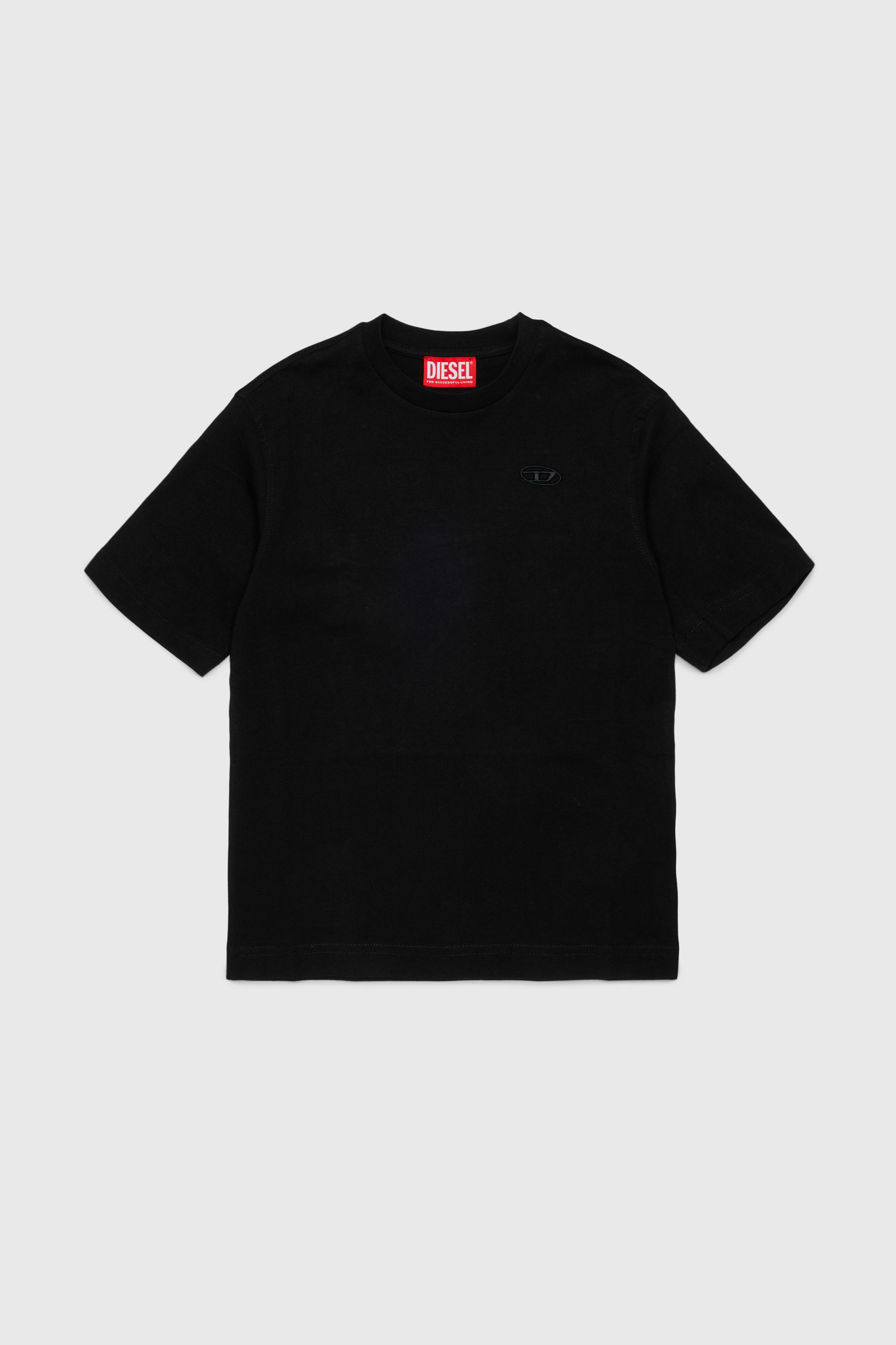 Diesel - TSCRAP OVER, T-shirt avec broderie Oval D et imprim&eacute; flock Homme in Noir - 1