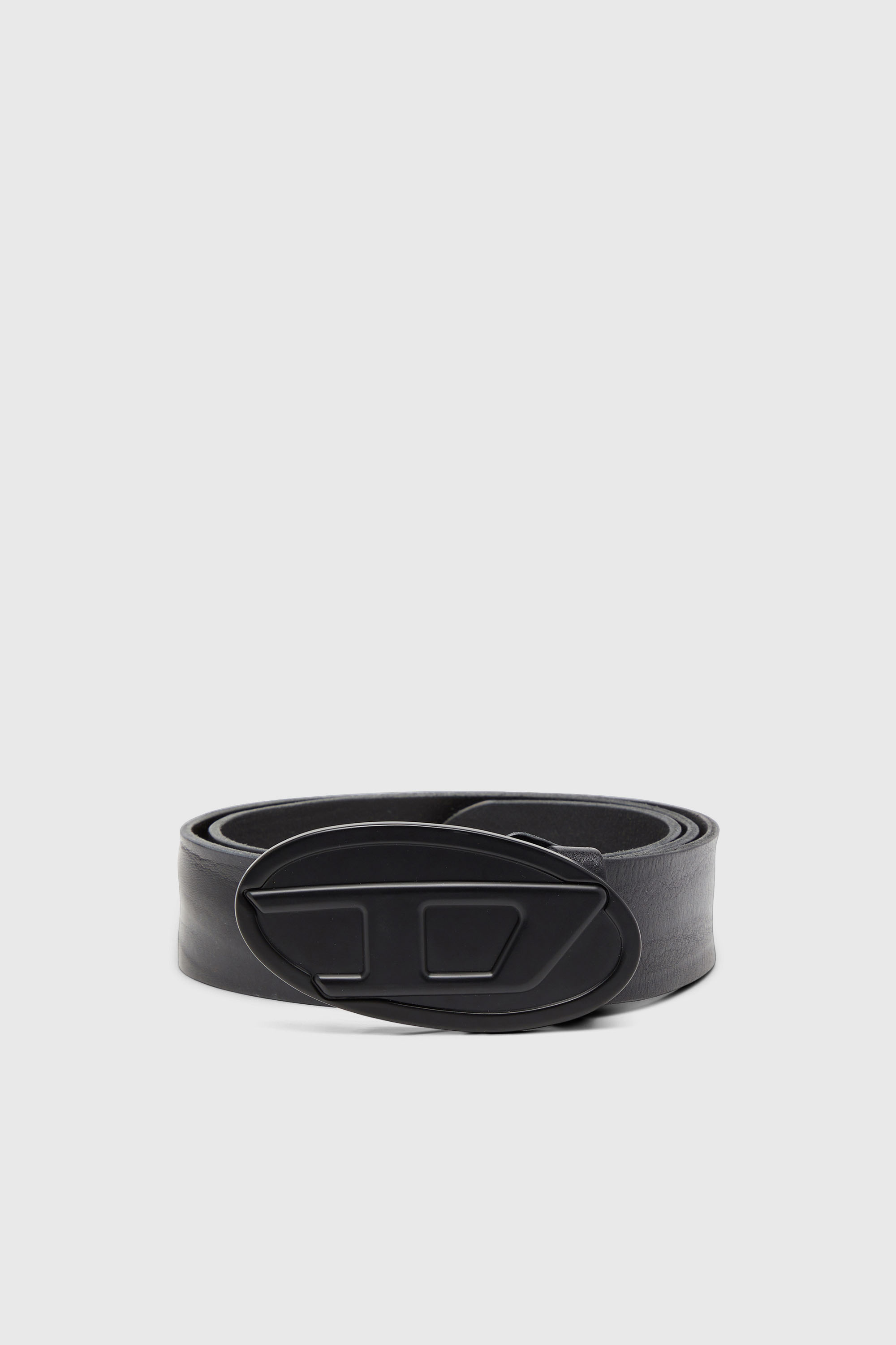 Diesel - B-1DR 2.0, Ceinture de 4 cm en cuir cir&eacute; Homme in Noir - 1