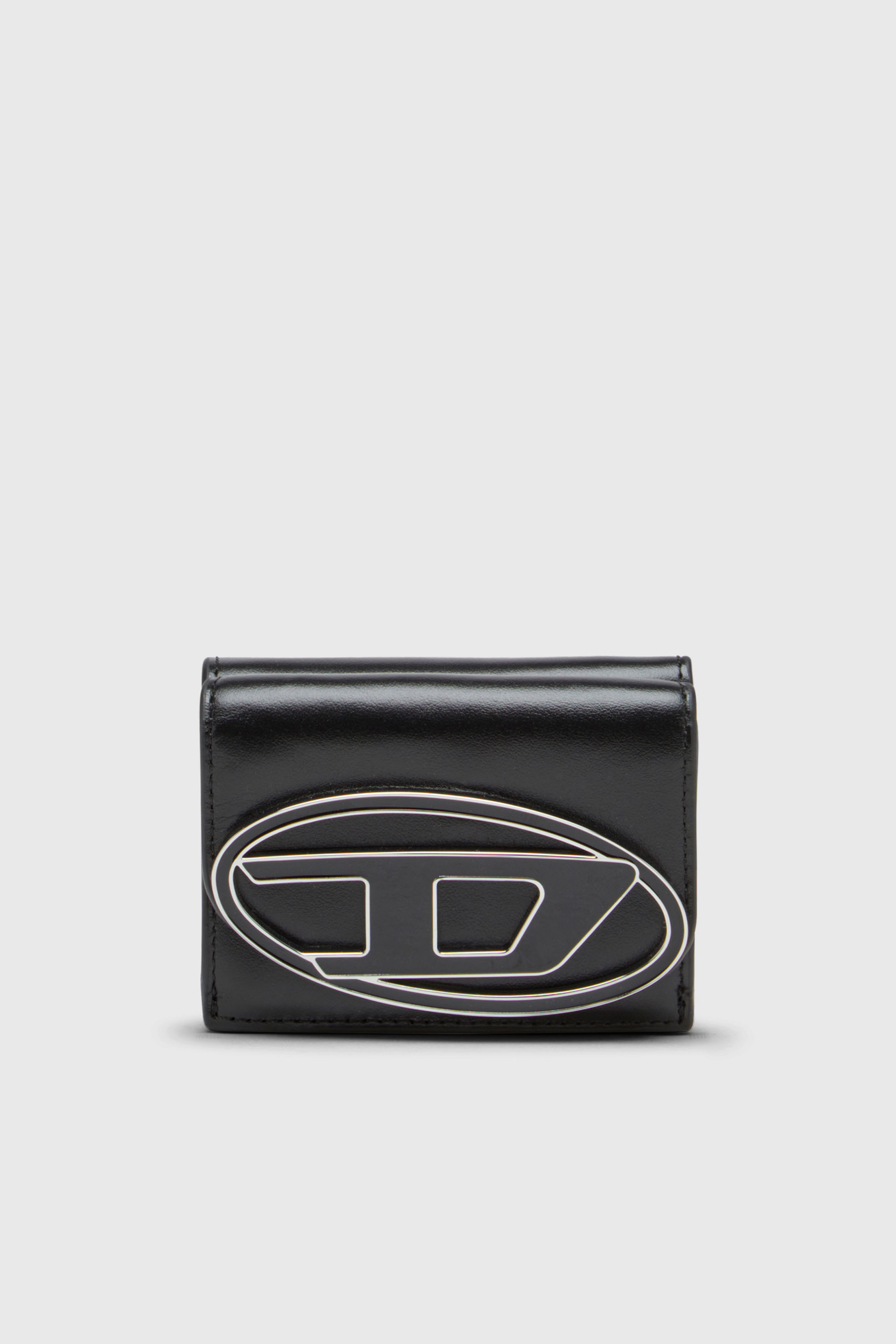 Diesel - 1DR TRI FOLD COIN XS II, Portafoglio in pelle pieghevole in tre parti Donna in Nero - 1