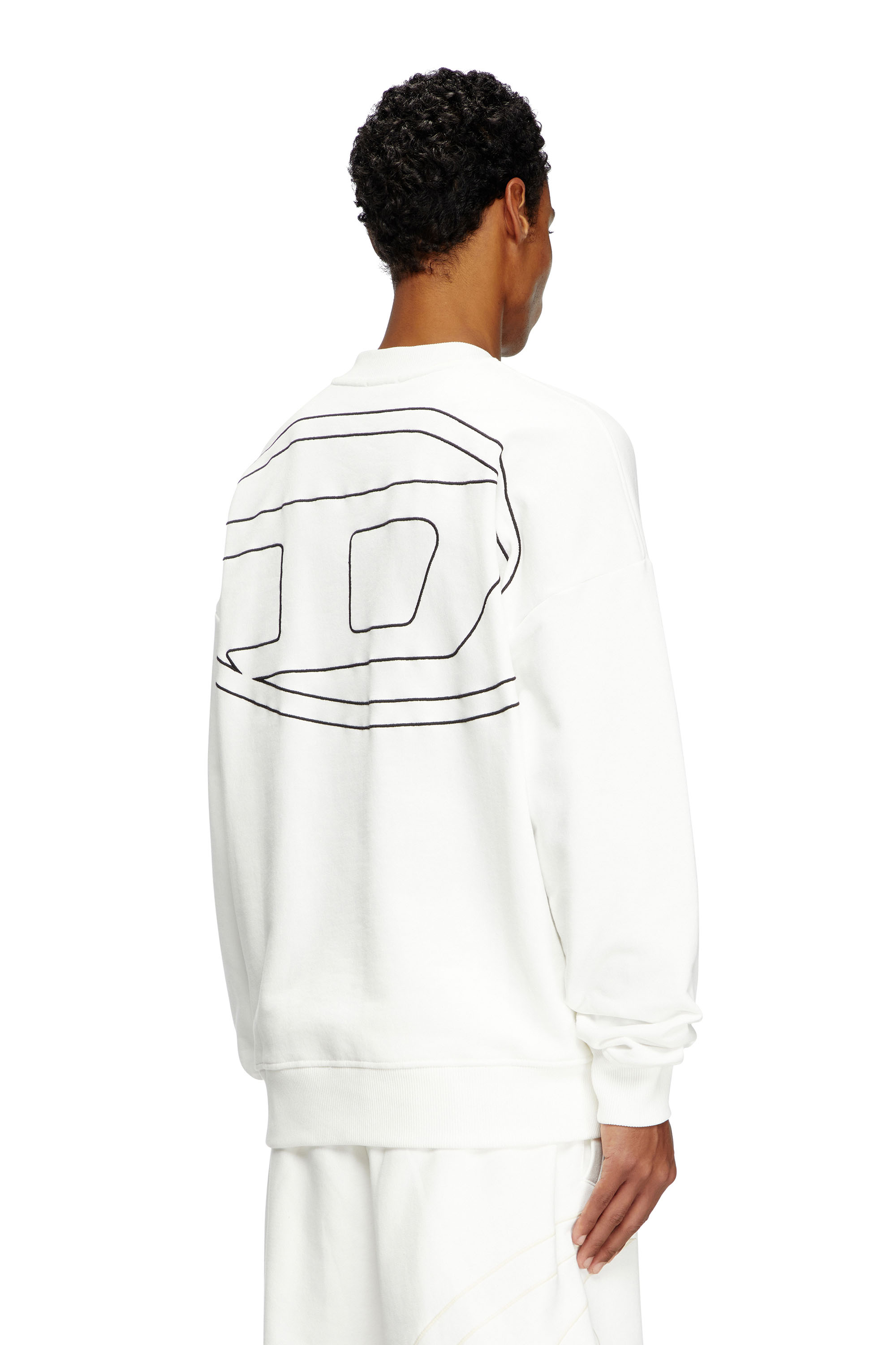 Diesel - S-ROB-MEGOVAL-D, Sweat-shirt avec logo brodé Homme in Blanc - 1