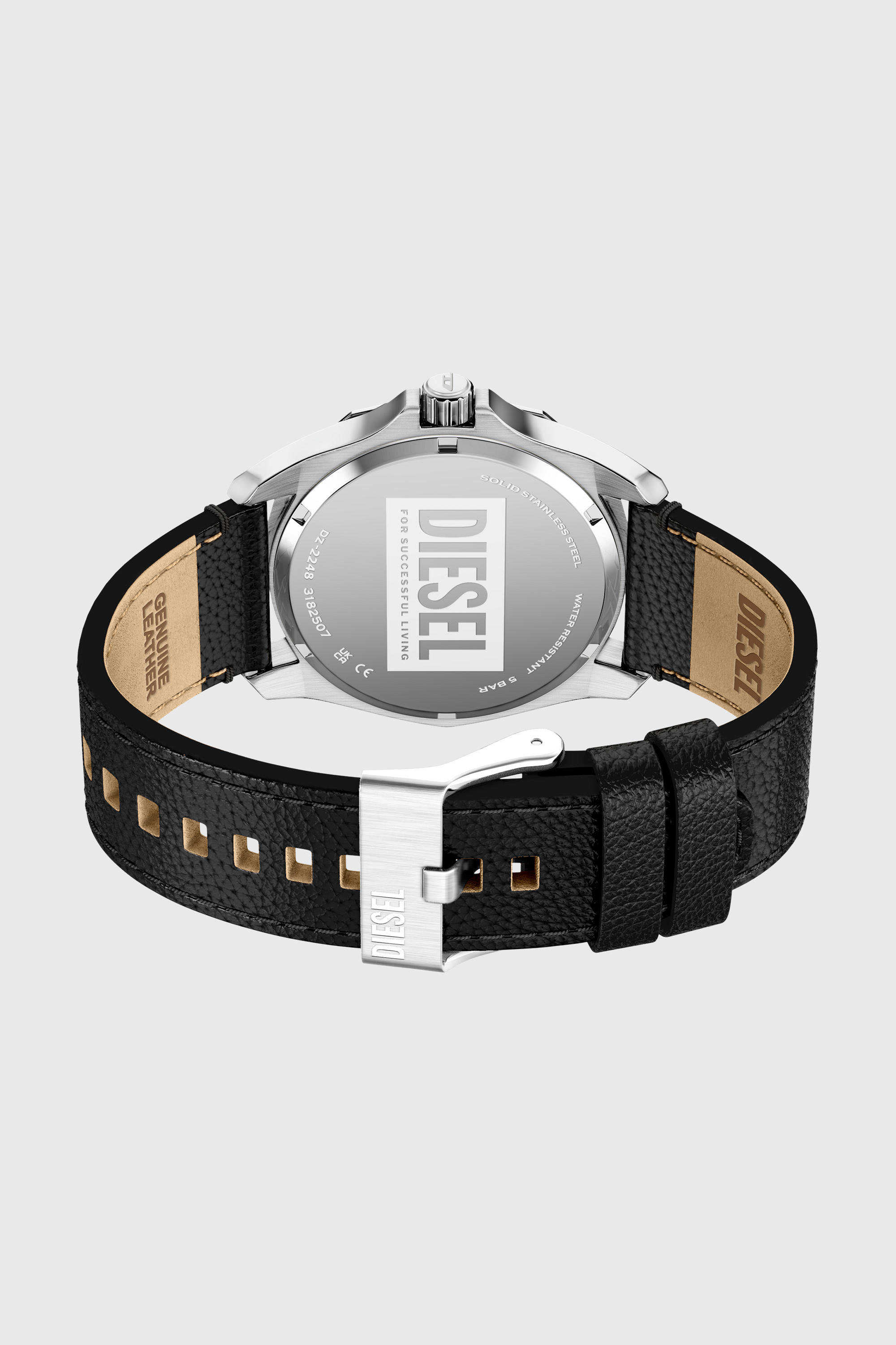 Diesel - DZ2248 WATCH, Herren Stinger Uhr mit schwarzem Lederarmband in Schwarz - 4