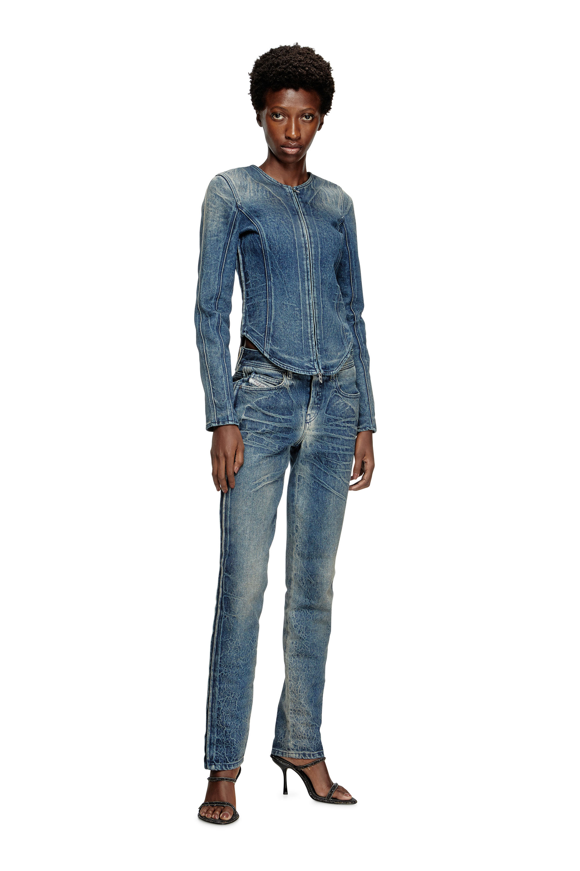 Diesel - DE-GARY-FSG, Giacca in denim Ghost Embossed Donna in Blu - 2