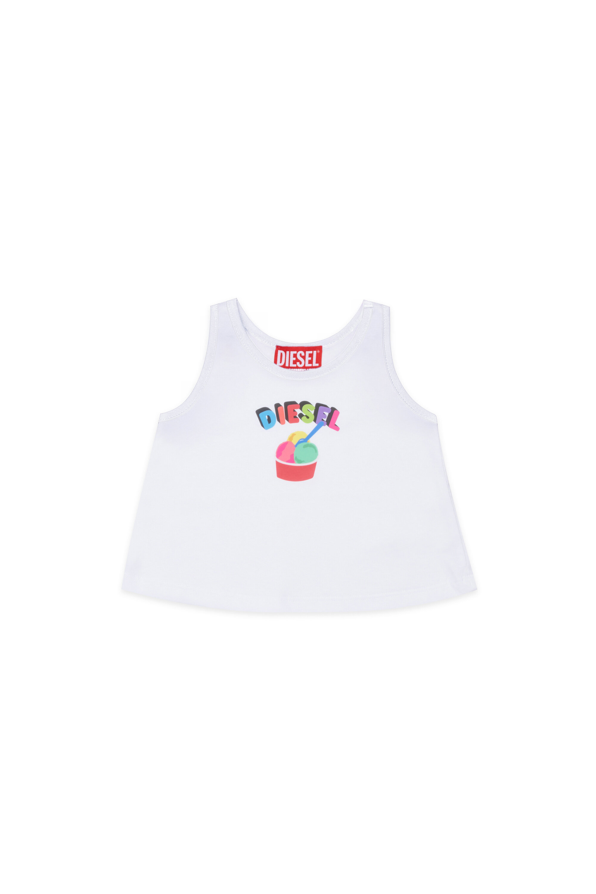 Diesel - MTICEB, D&eacute;bardeur en coton avec imprim&eacute; glace Femme in Blanc - 1