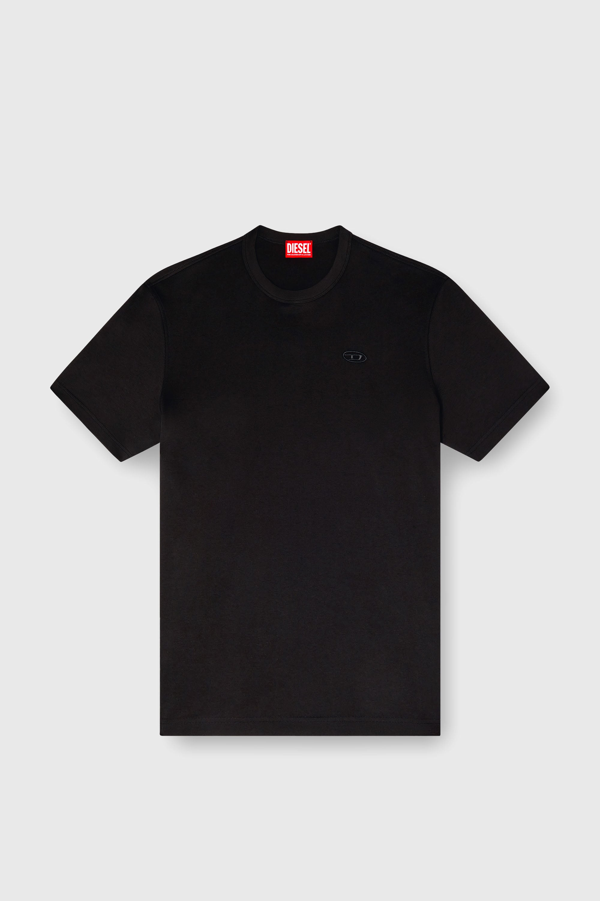 Diesel - T-ADJUST-SLITS-R17, Herren T-Shirt mit farblich abgestimmter Logo-Stickerei in Schwarz - 2