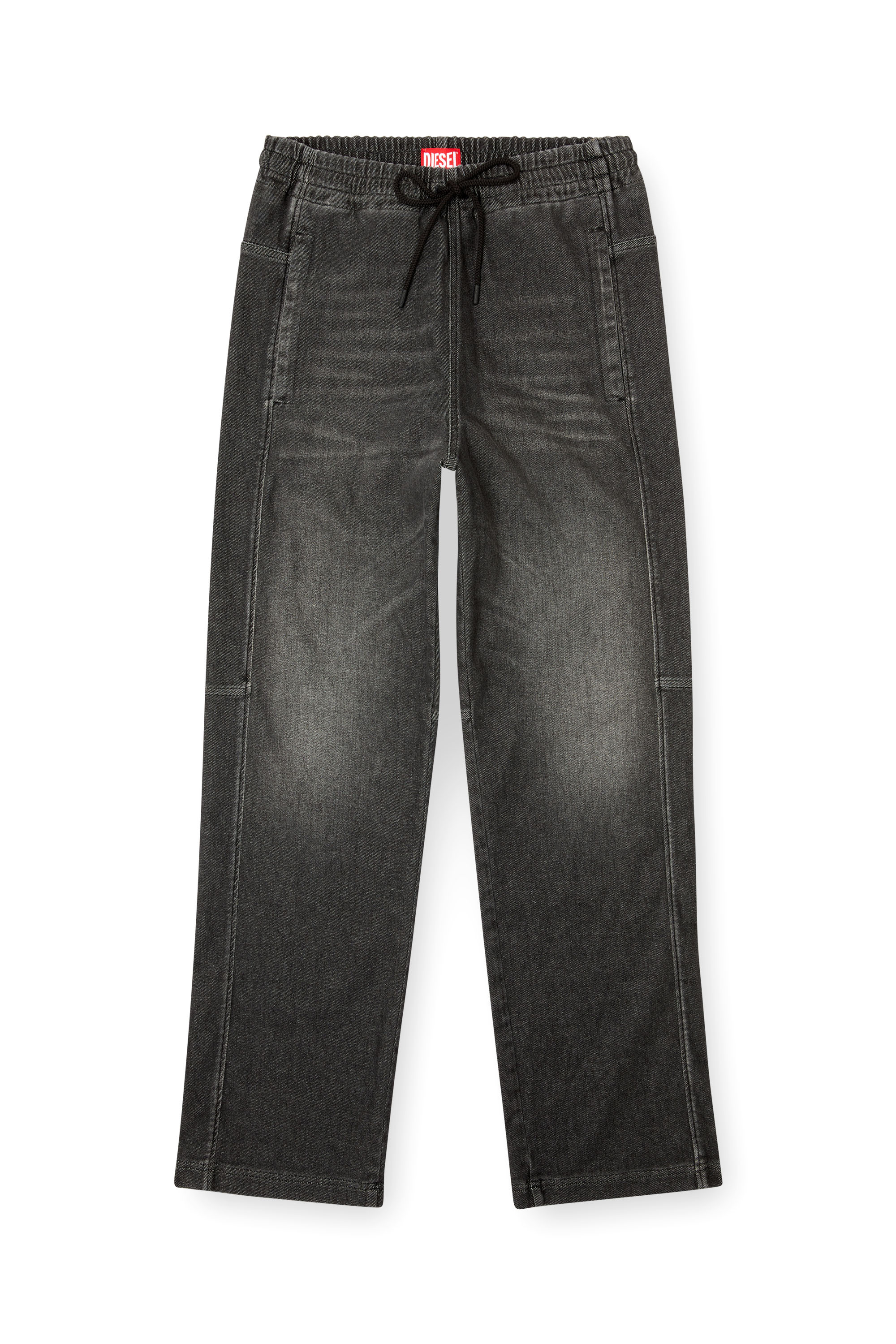 Diesel - Relaxed D-Martyans Track Denim 09L77 Mixte, Noir/Gris foncé - Image 3