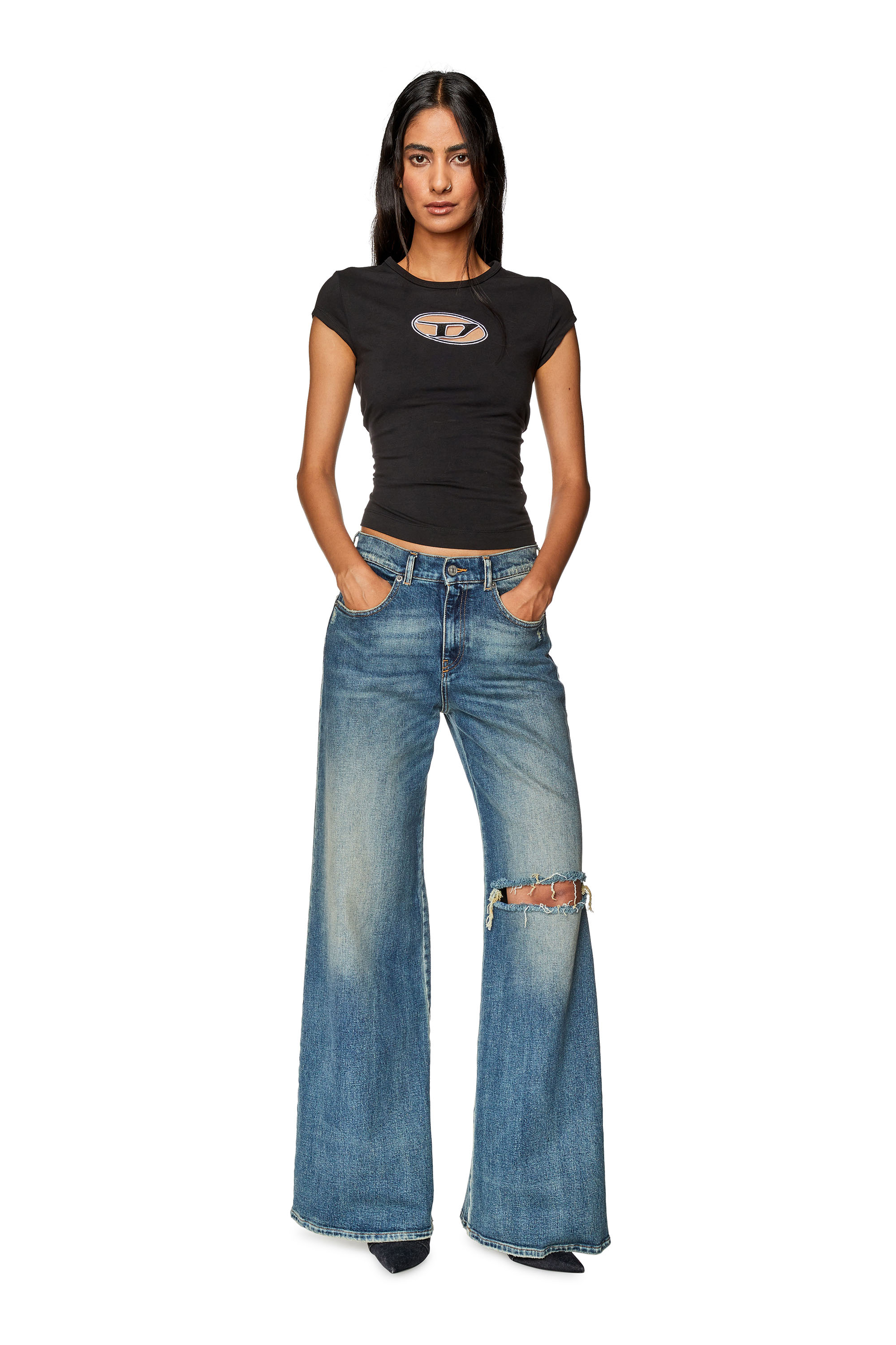 Diesel - Bootcut and Flare Jeans 1978 D-Akemi 007M5, Blu medio - Image 4