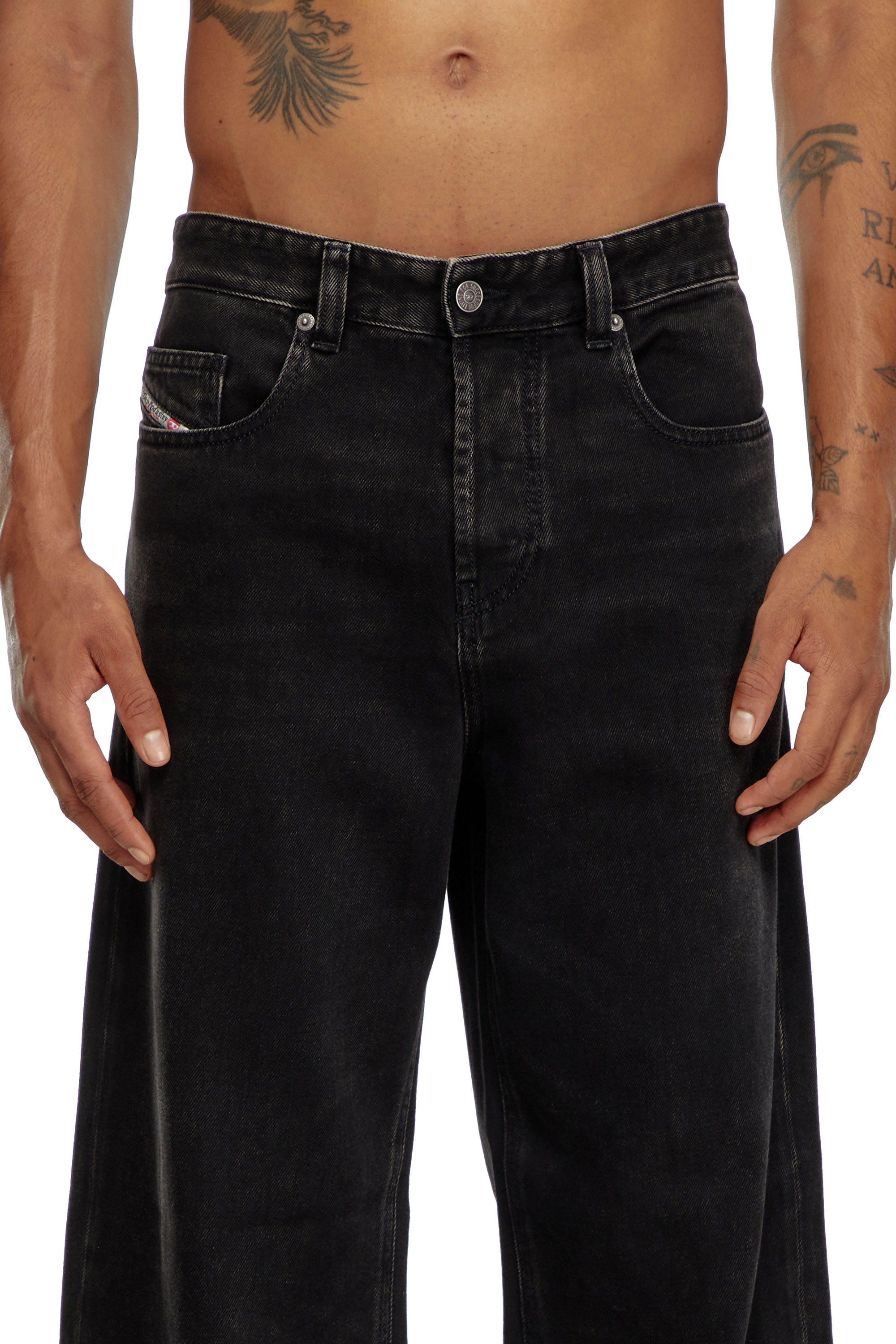 Diesel - Herren Relaxed Jeans 2001 D-Macro 09I35, Schwarz/Dunkelgrau - 5