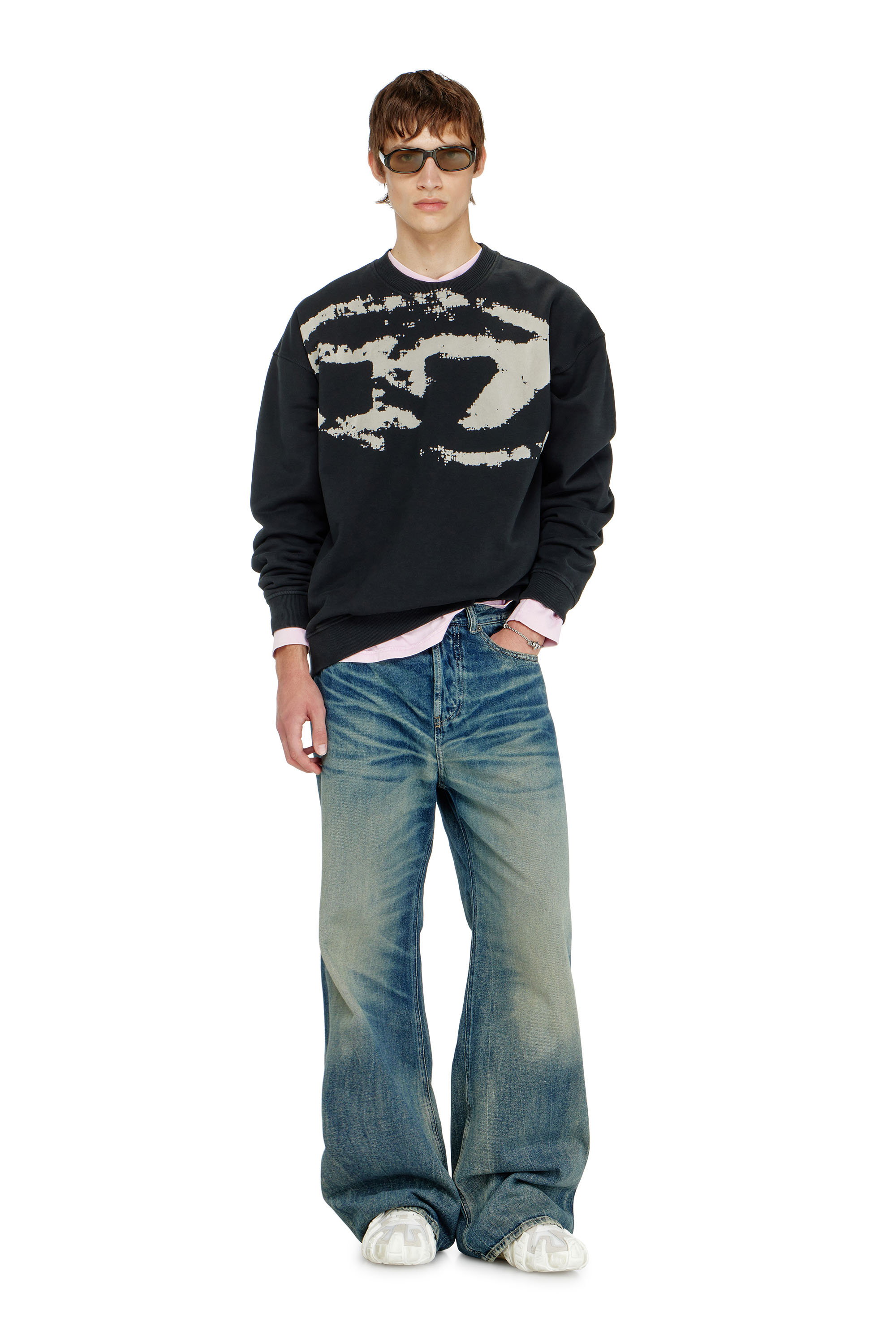 Diesel - S-BOXT-N5, Sweat-shirt en coton avec D ovale floqu&eacute; Homme in ToBeDefined - 2