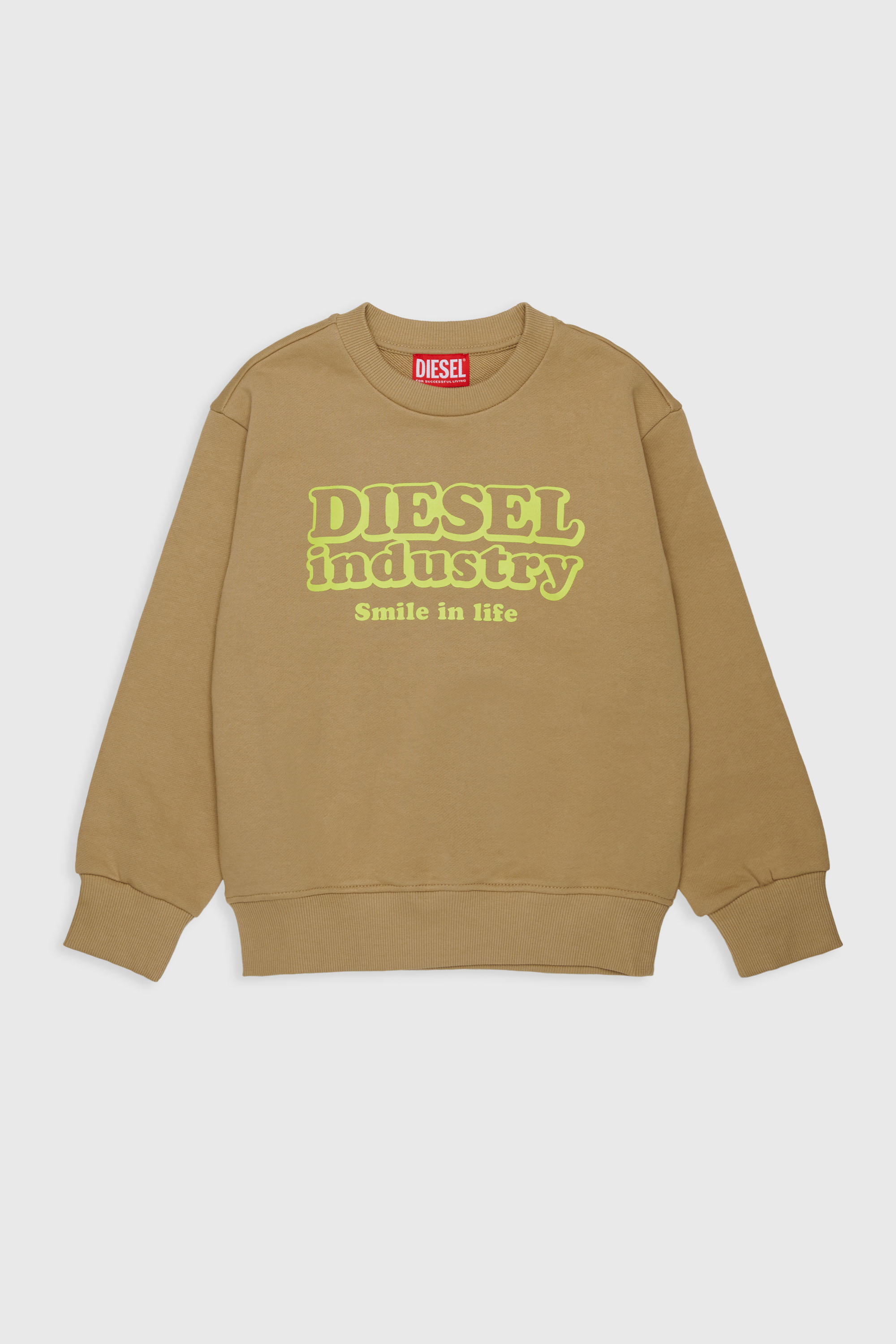 Diesel - SLODIM OVER, Sweat-shirt avec imprim&eacute; Diesel Industry Homme in Marron - 1