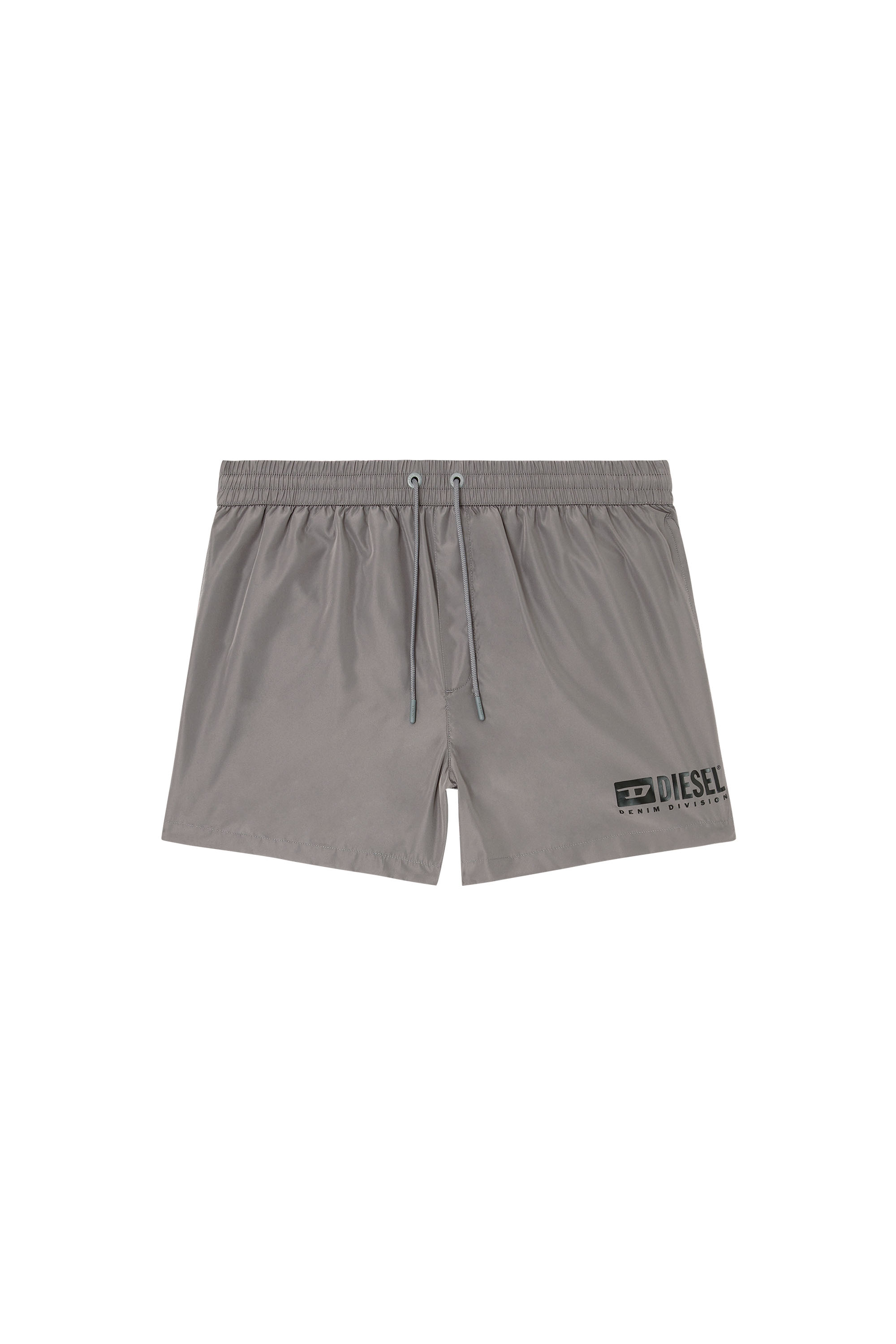 Diesel - KEN-37-D-BOX, Herren Mittellange Badeshorts mit Logo-Print in Grau - 3
