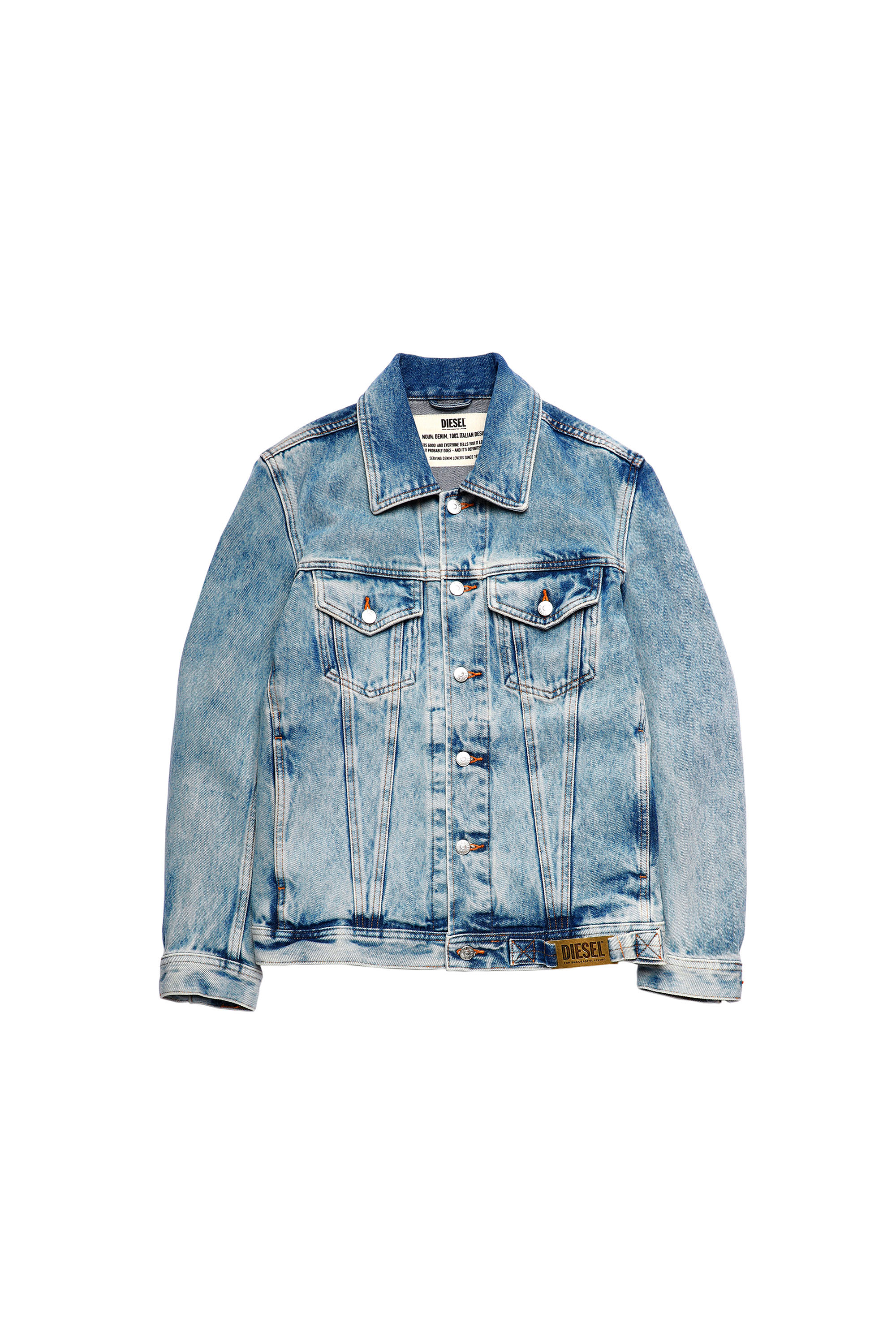 NHILL-C1: Giacca trucker in denim stonewash | Diesel