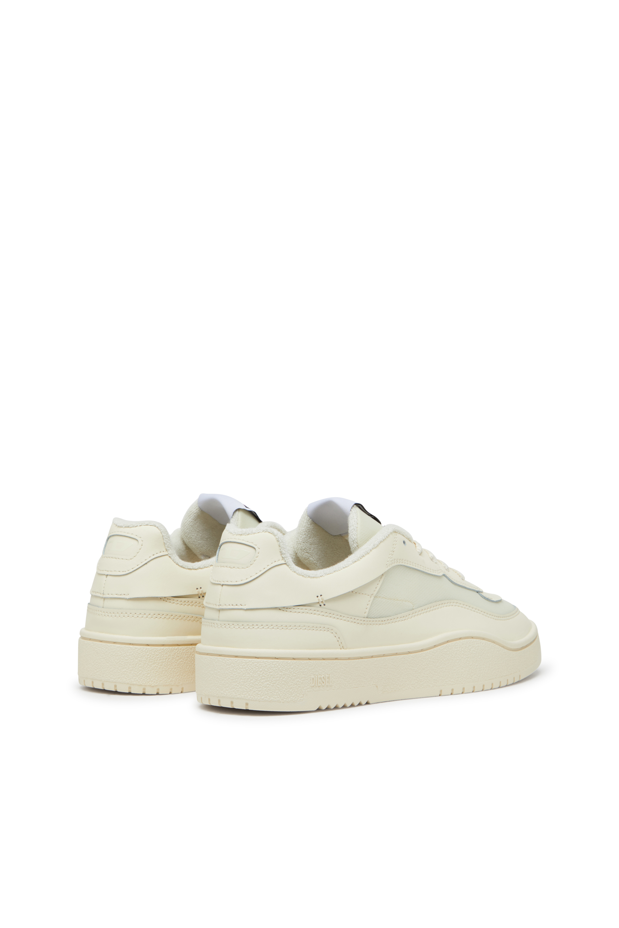 Diesel - S-OVAL SKATE LOW, S-Oval Skate-Sneaker in pelle e tessuto Uomo in Beige - 3