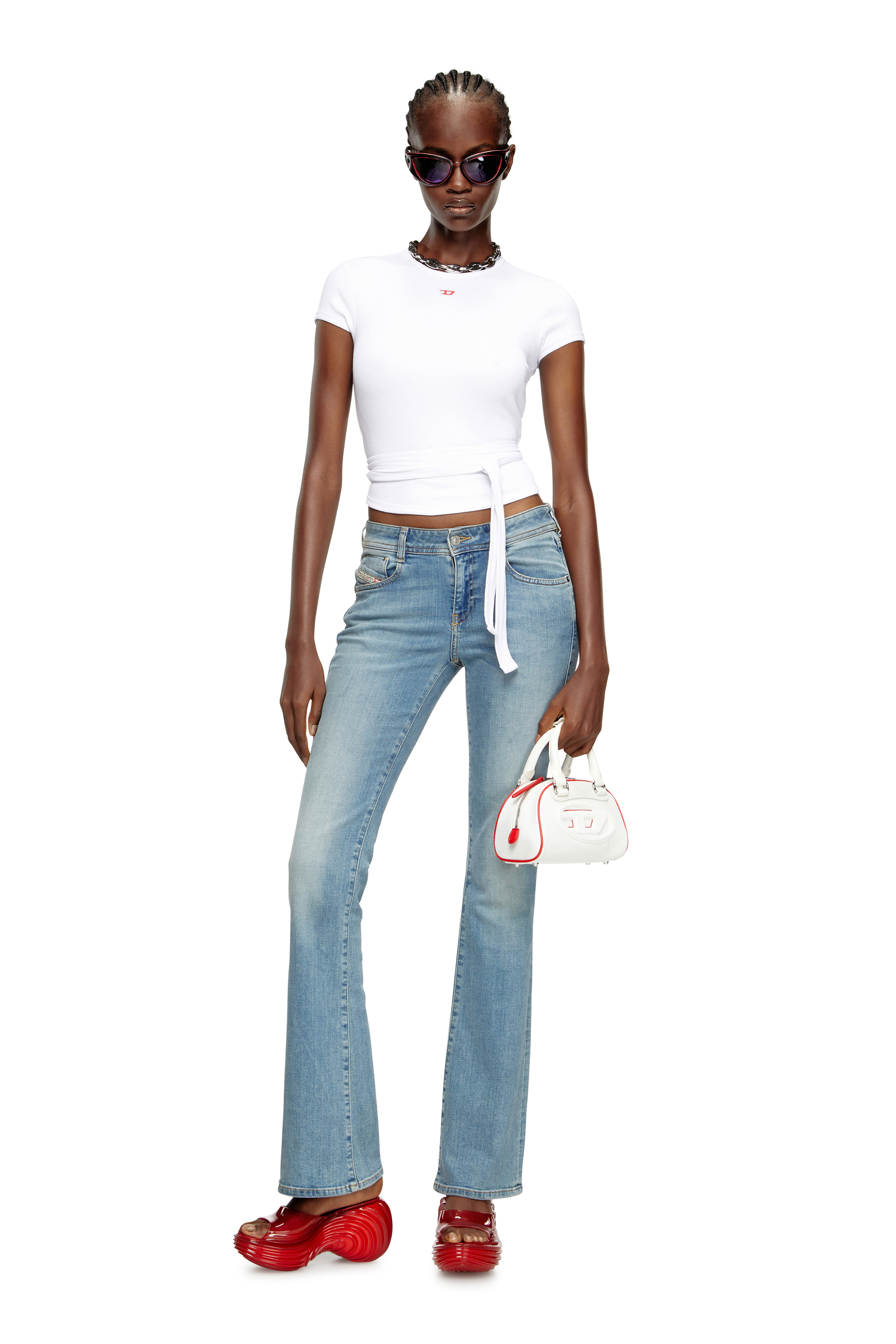 Diesel - MELISSA QUANTUM PLATFORM, Damen Plateau-Pantolette aus Melflex® in Rot - 7