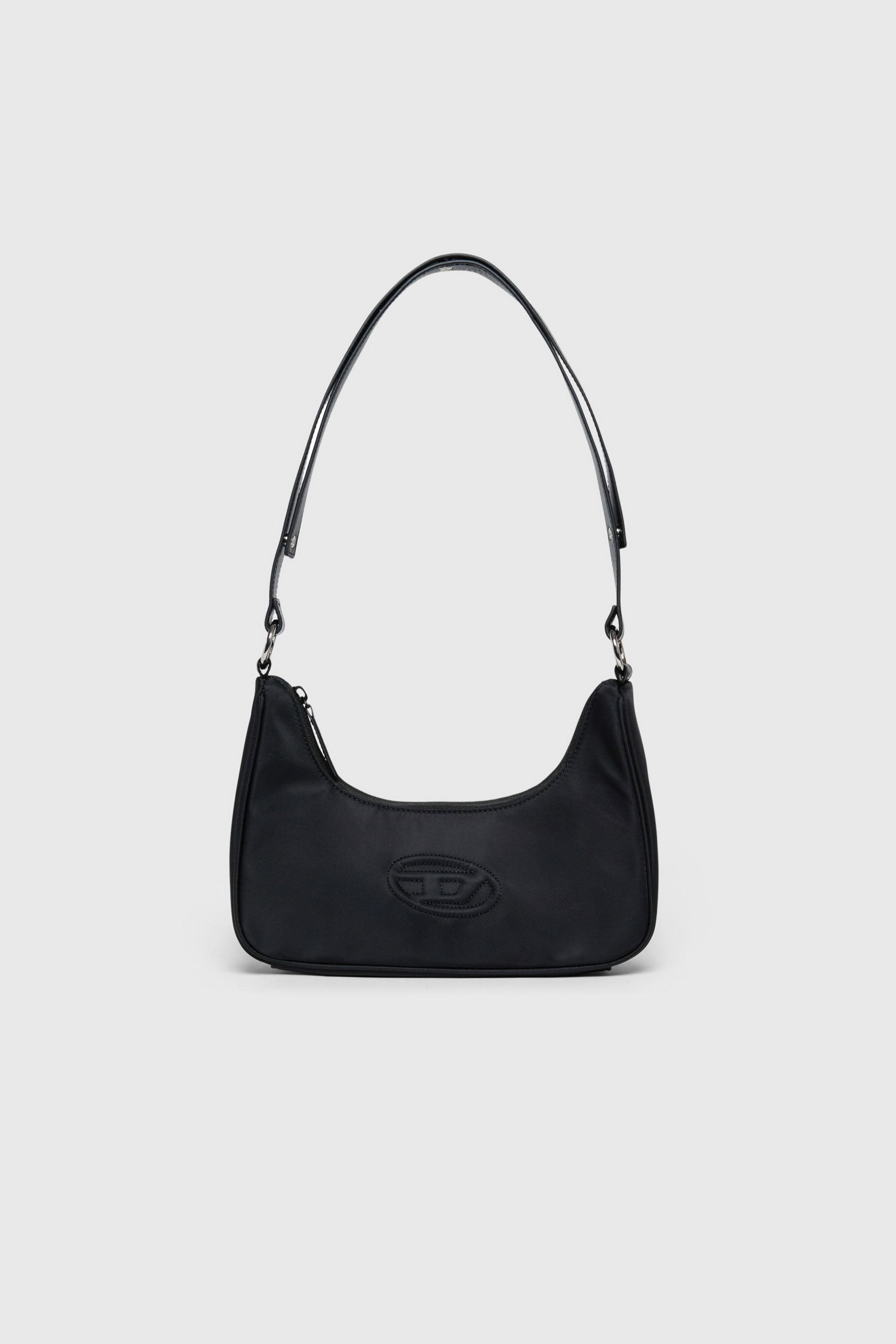 Diesel - WUNSY, WUNSY - Sac bandouli&egrave;re en nylon avec logo Oval D Femme in Noir - 1