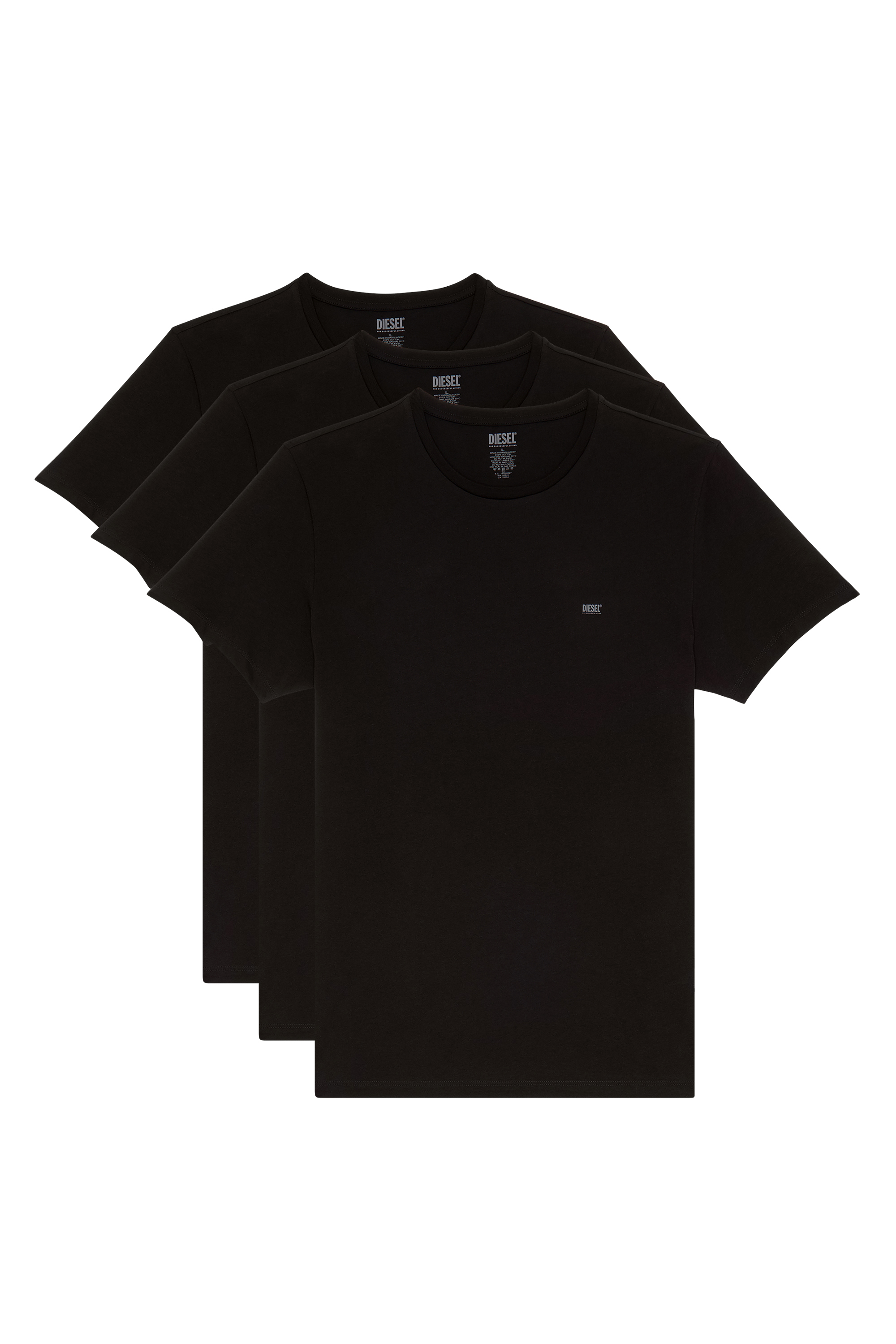 Diesel - UMTEE-JAKETHREEPACK, Uomo Set di tre di T-shirt girocollo in Nero - Image 1