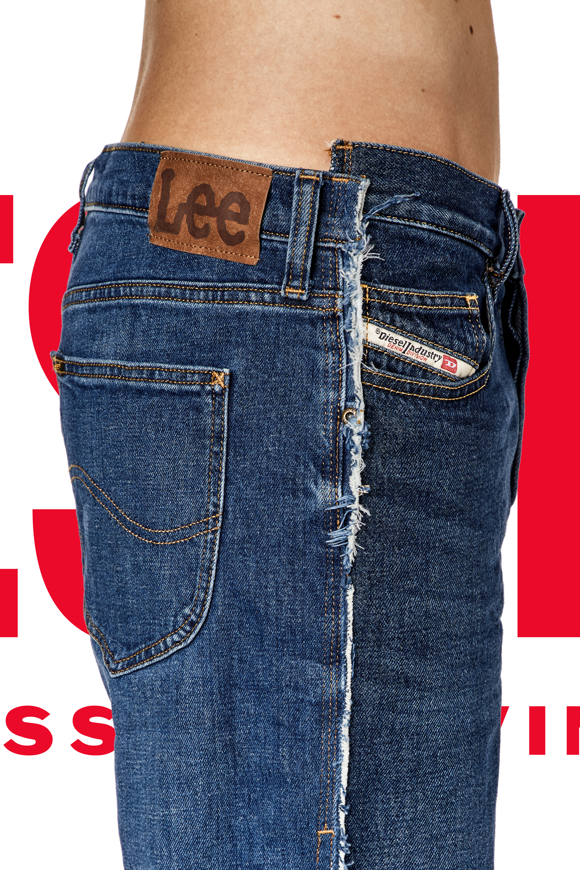 Diesel - Mixte Straight Jeans Dieseloves 03 09K47, Bleu moyen - Image 2