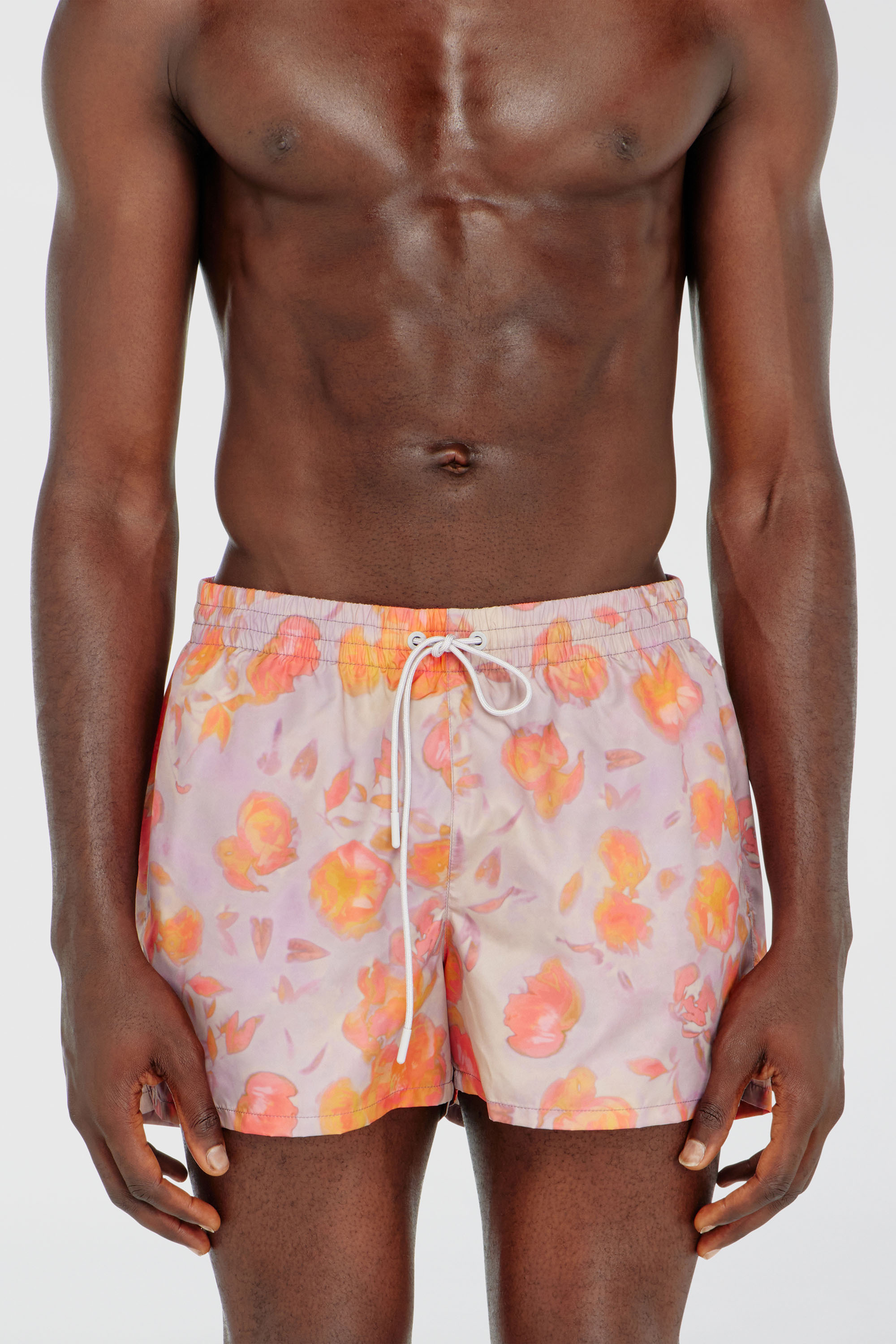 Diesel - OLLY-34-D-CORE, Costume da bagno metallizzati con stampa floreale Uomo in Viola - 1