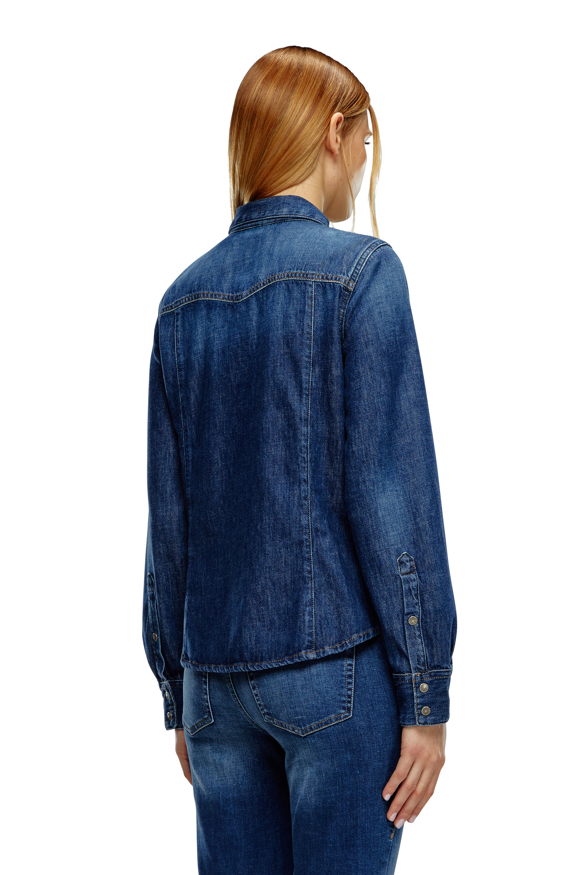 Diesel - DE-WAVES, Camicia Western in denim Donna in Blu - 3